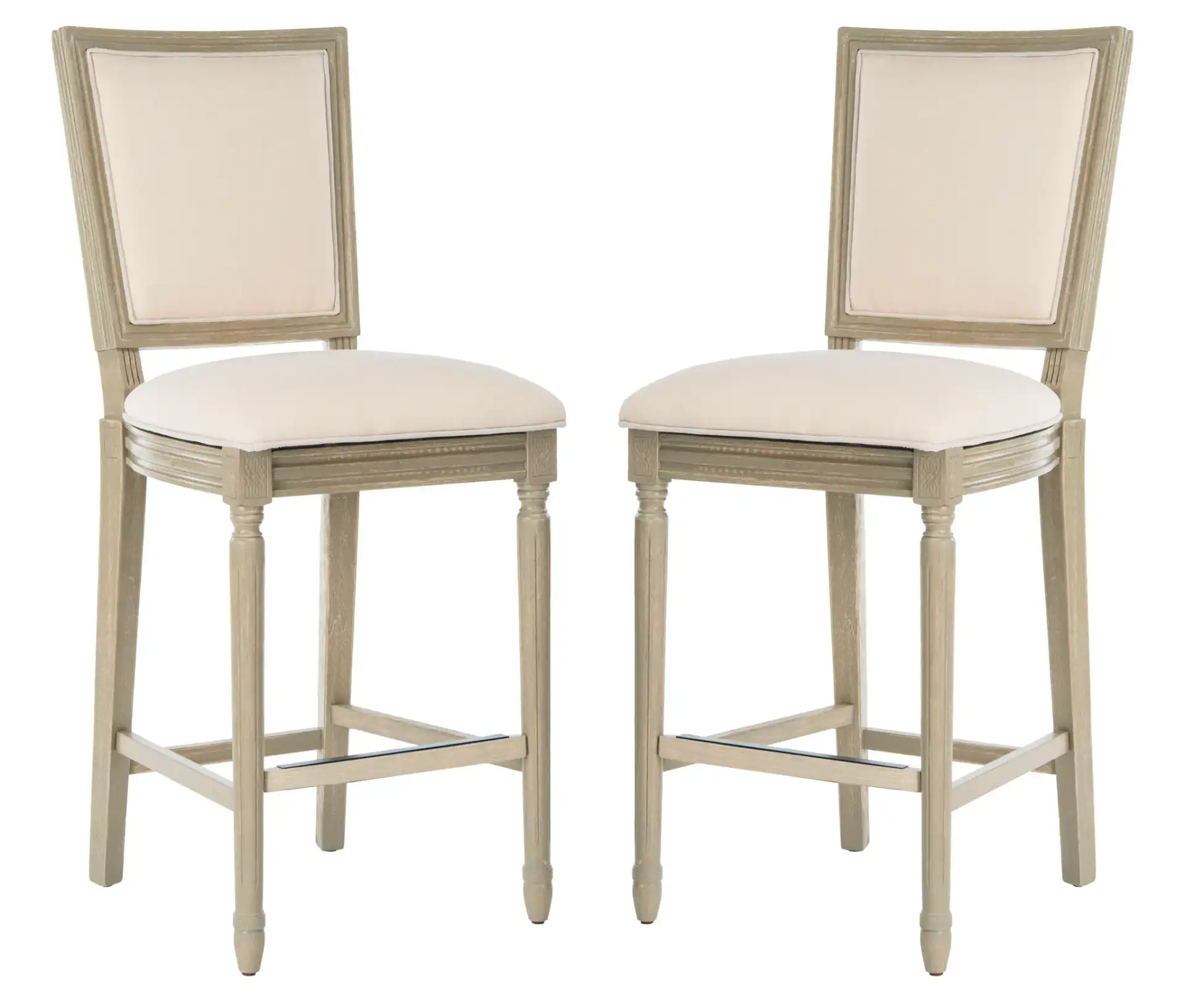 Buchanan Rectangular Barstool (Set of 2) in Beige / Oak
