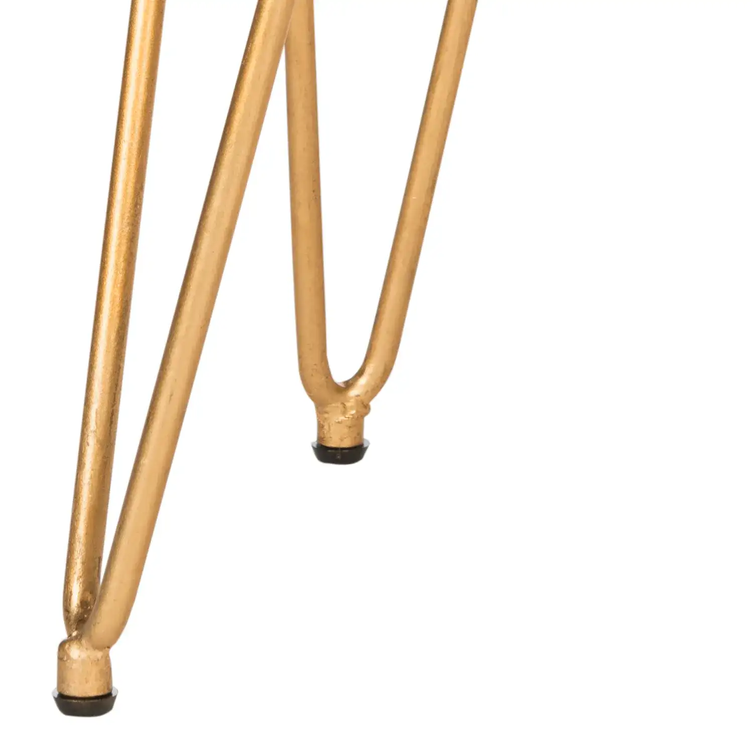 Jenine Round Bench in Cream / Gold, detail view