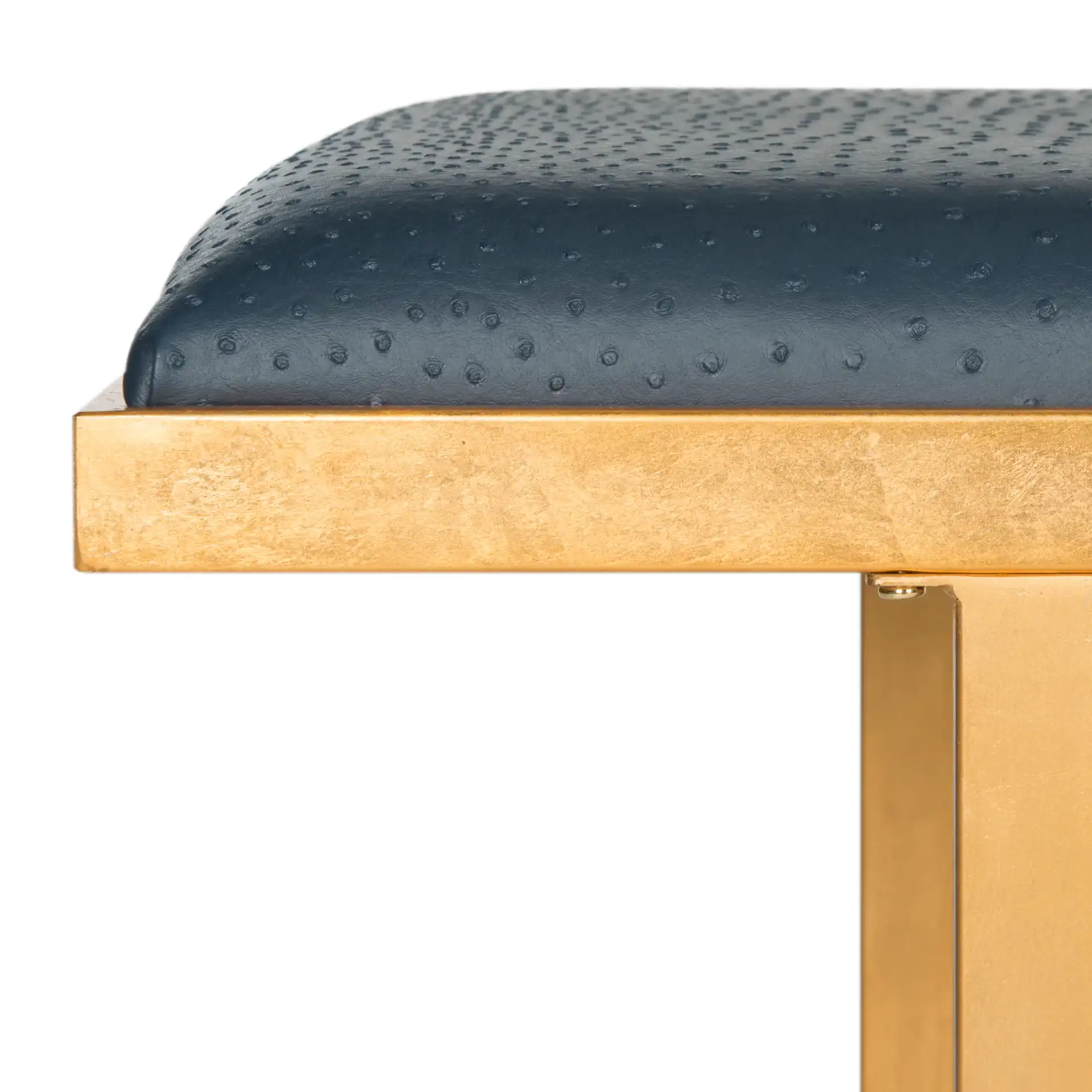 Millie Loft Bench in Navy Blue / Gold in a styled room