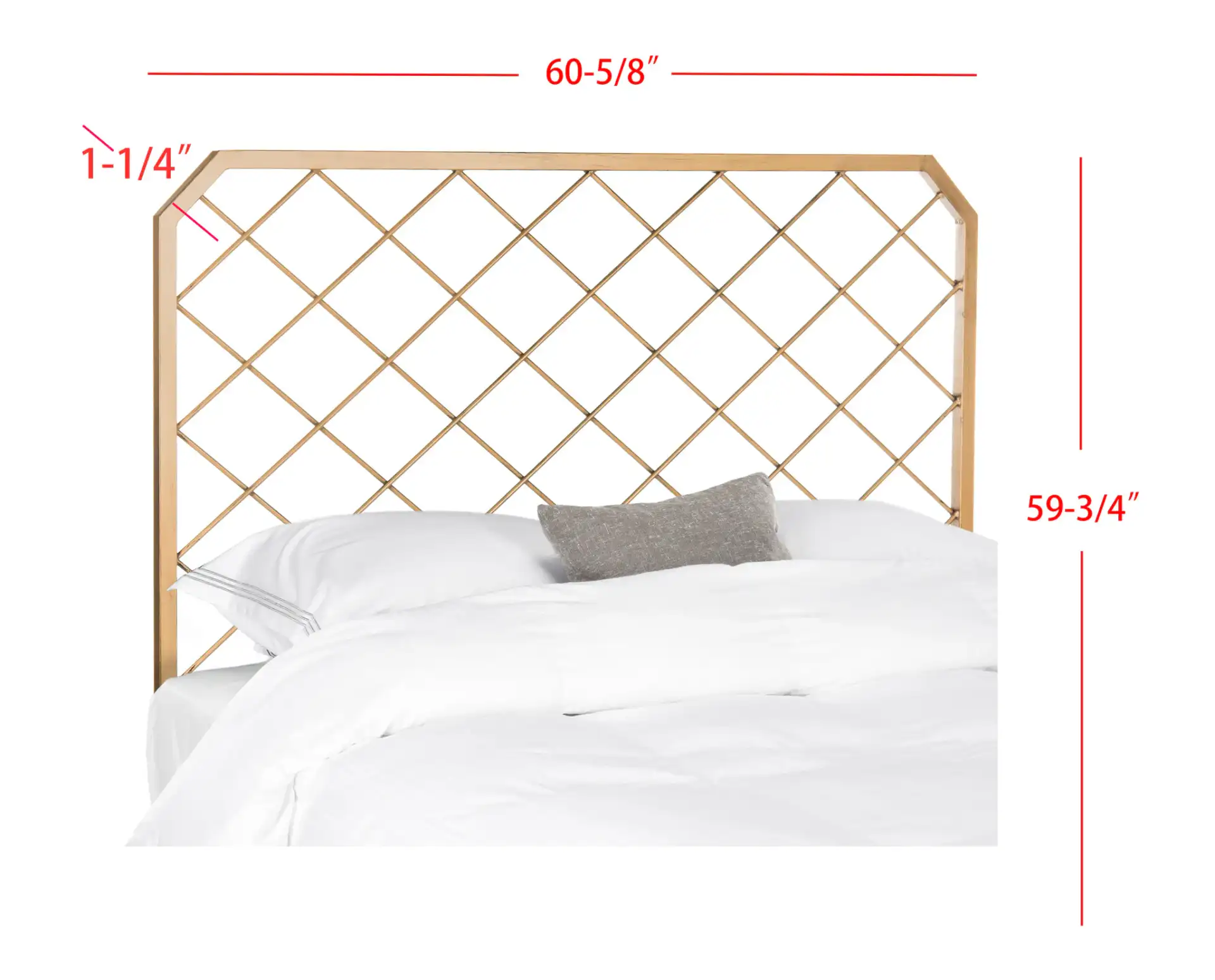 Stitch Headboard in Antique Gold, detail view