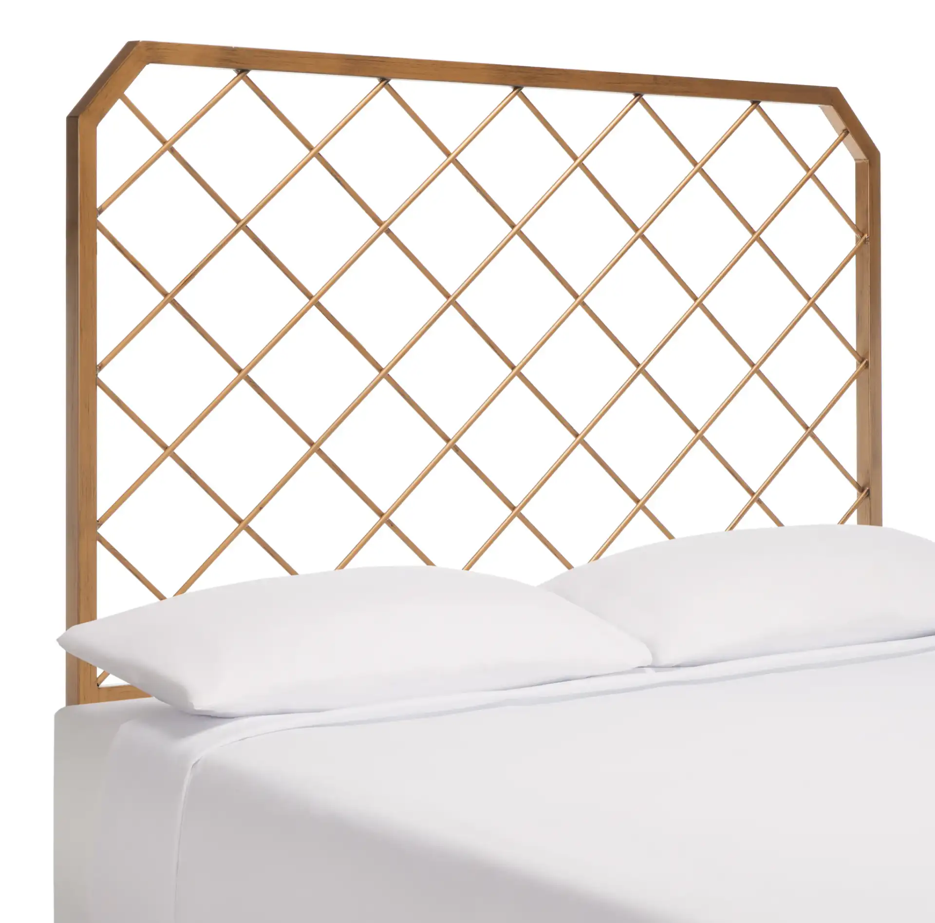 Stitch Headboard in Antique Gold, detail view