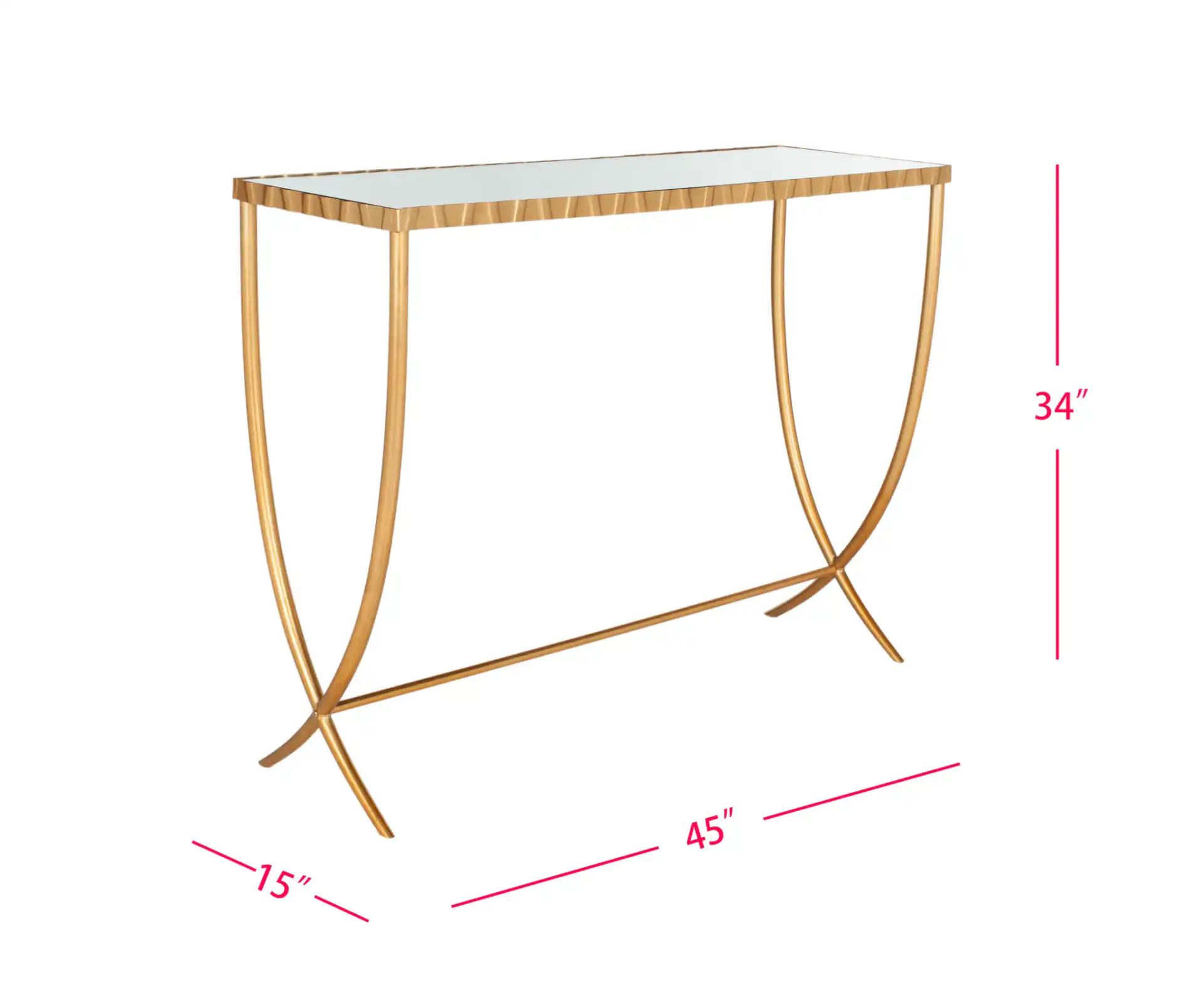 Princess Console Table in Gold / Mirror, detail view