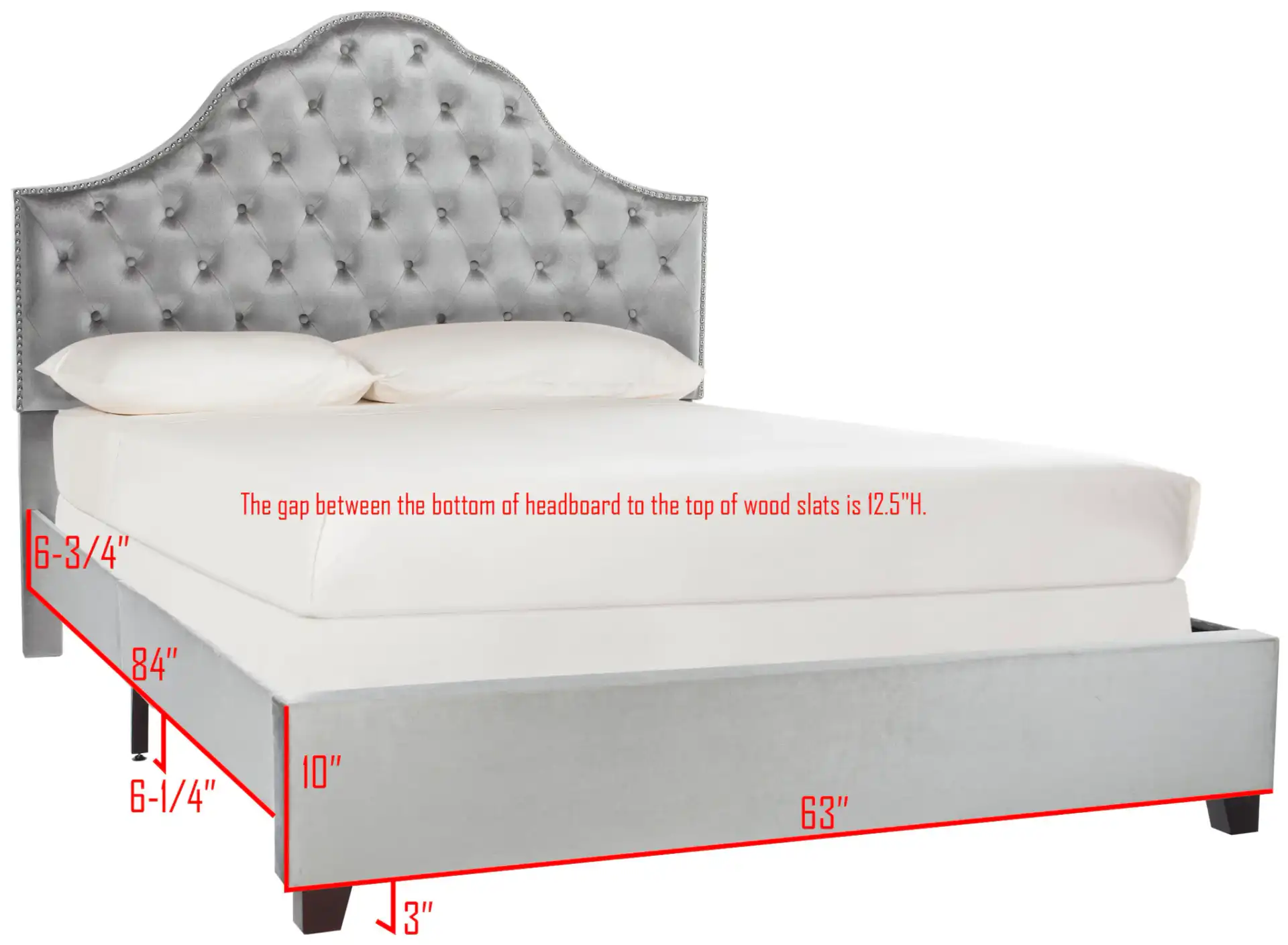 Beckham Bed in Beige, detail view