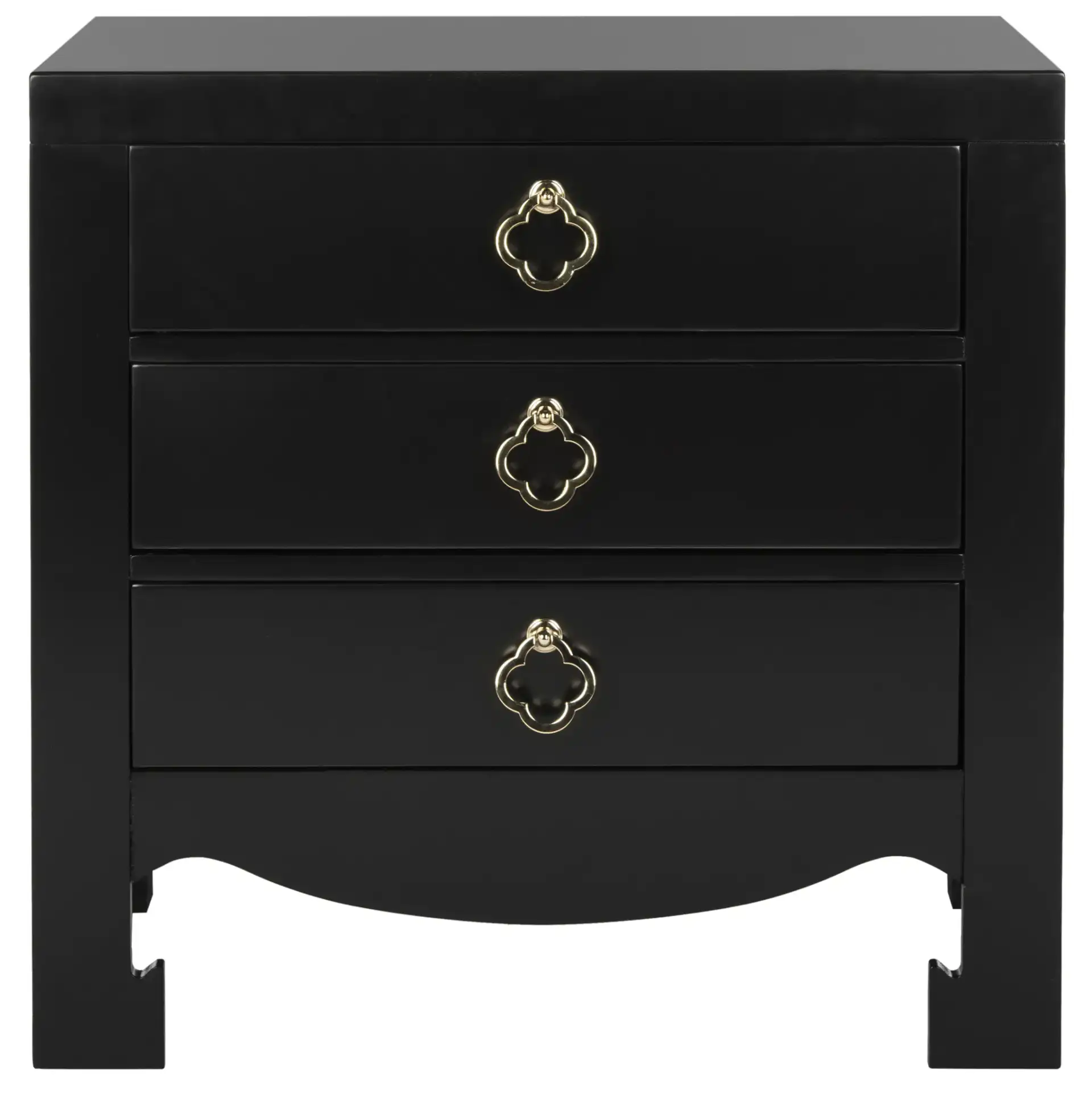 Nero Three-Drawer Nightstand in Black