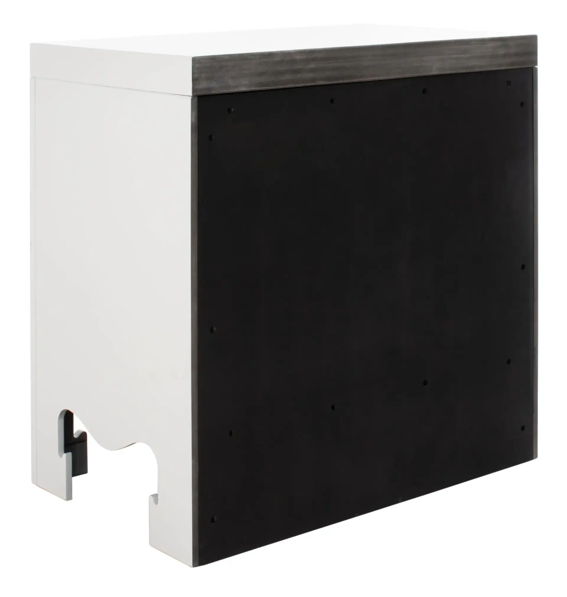 Nero Three-Drawer Nightstand in Black, detail view