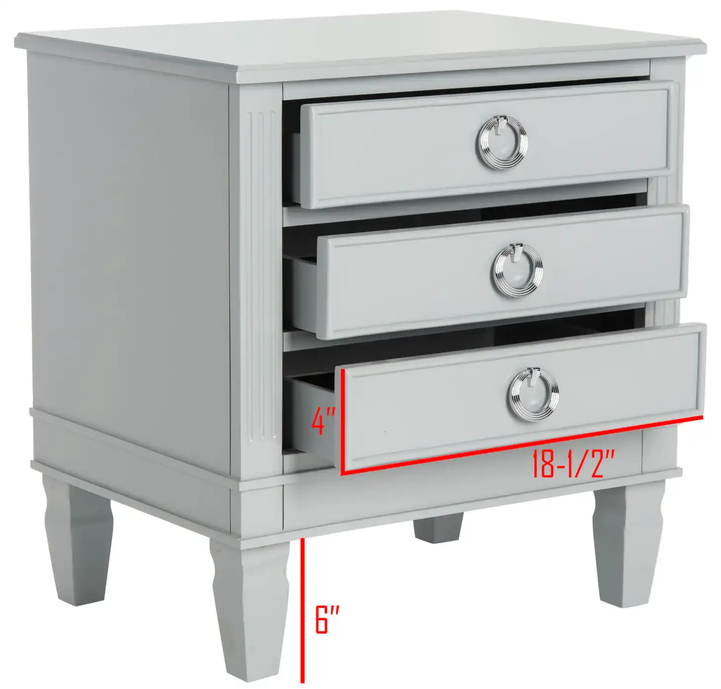 Kira Side Table in Gray, detail view