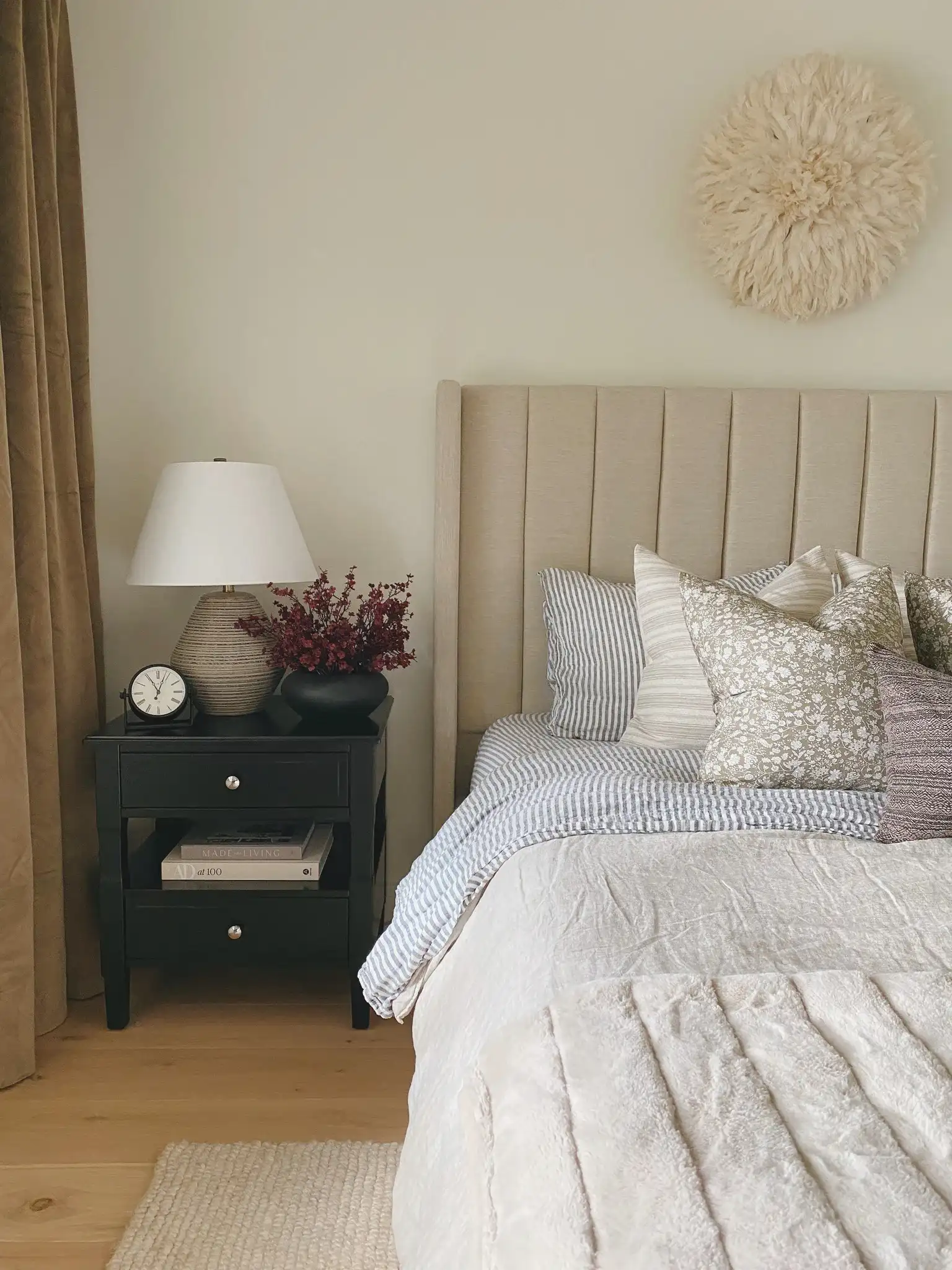Jenson Side Table in Black in a styled room