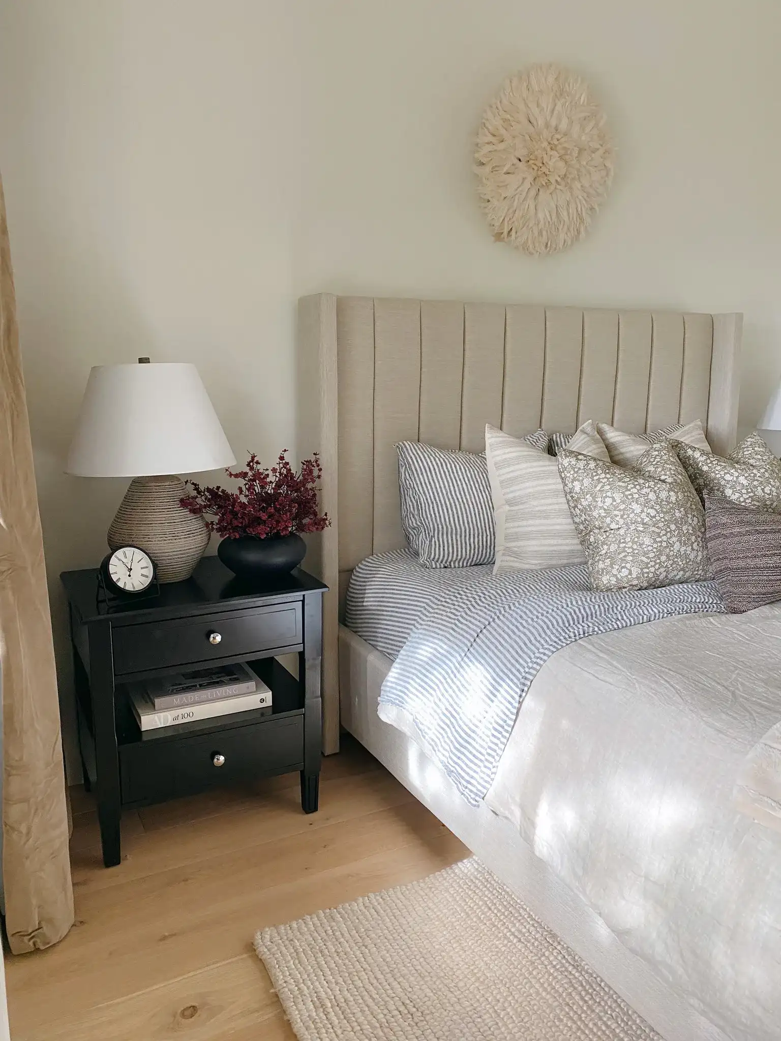 Jenson Side Table in Black in a styled room