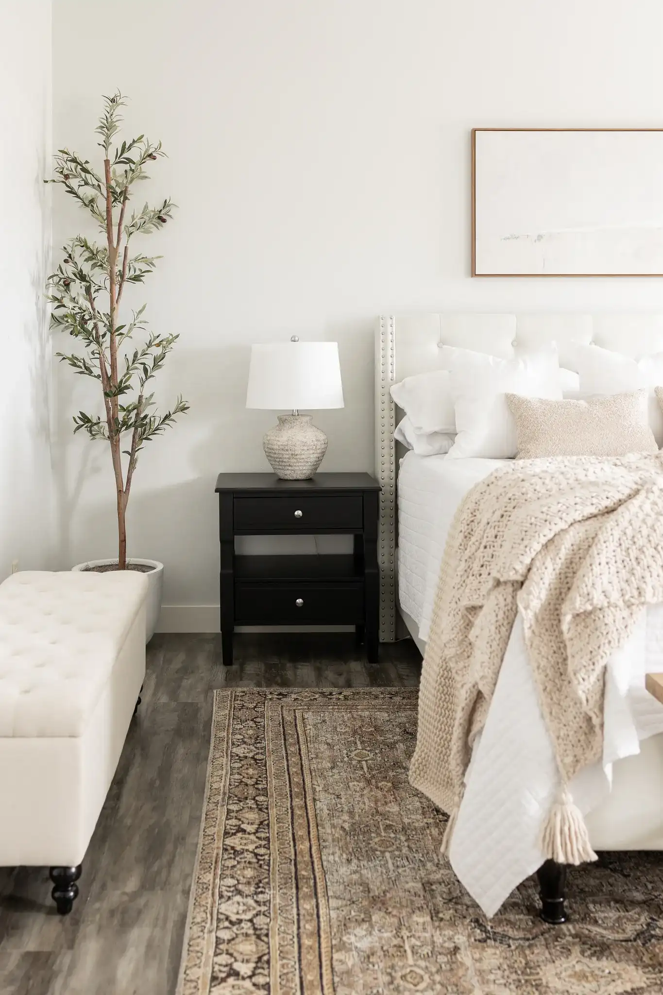 Jenson Side Table in Black in a styled room