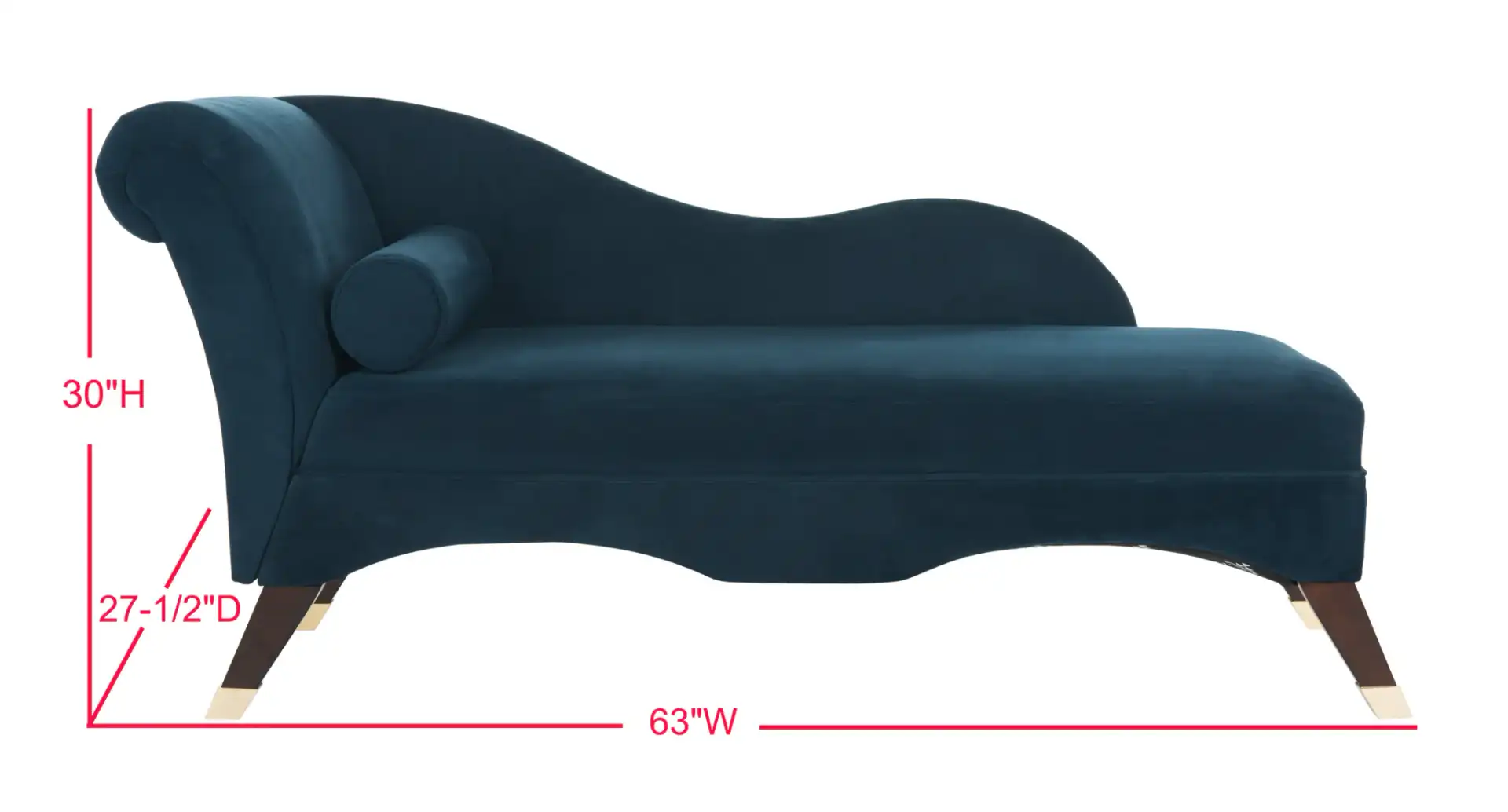 Caiden Chaise in Gray, detail view