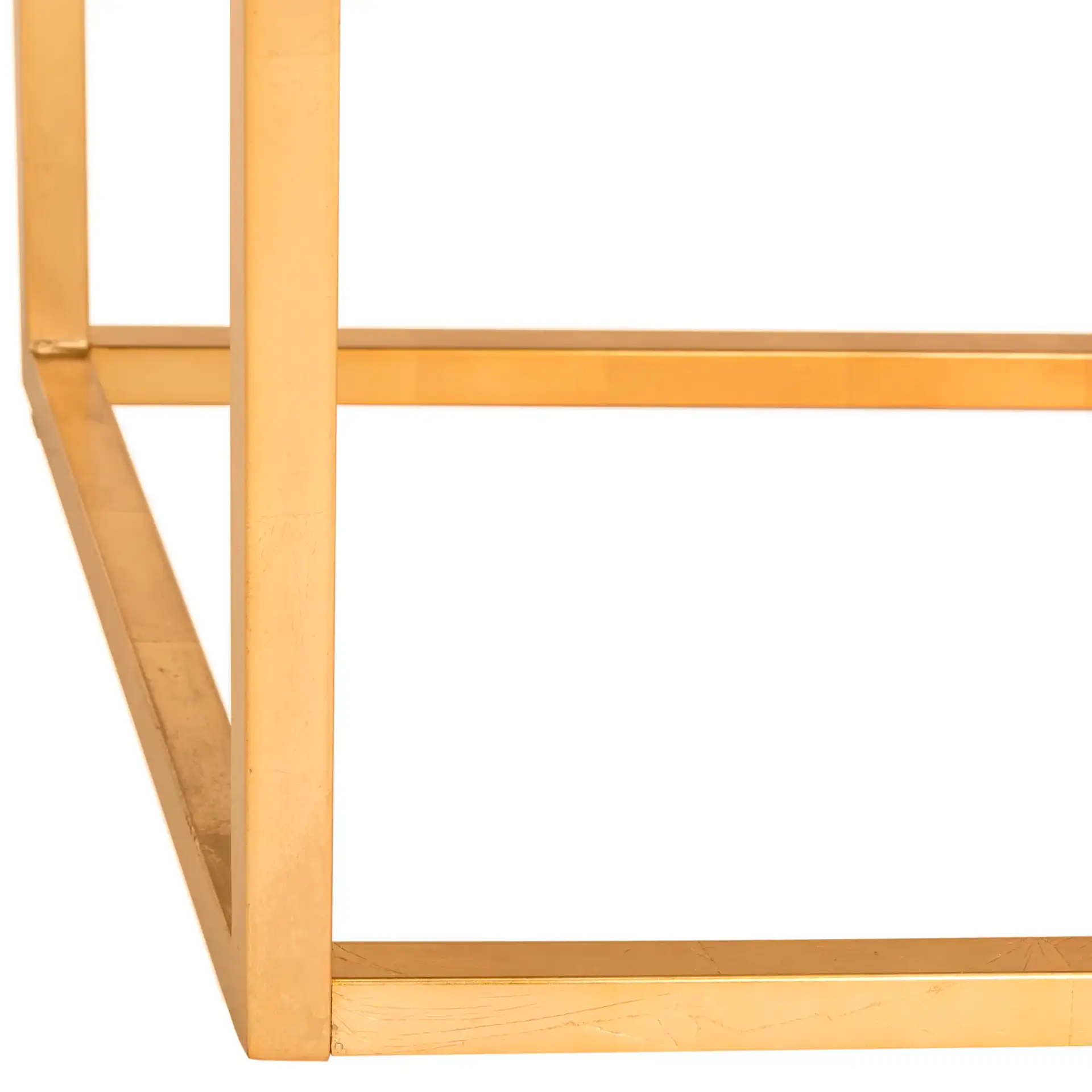 Rowan Square Ottoman in Black / Gold, detail view