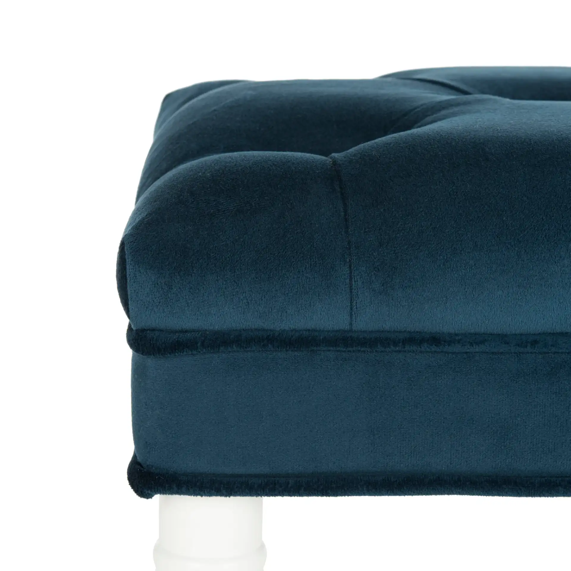 Rory Tufted Bench in Navy Blue in a styled room