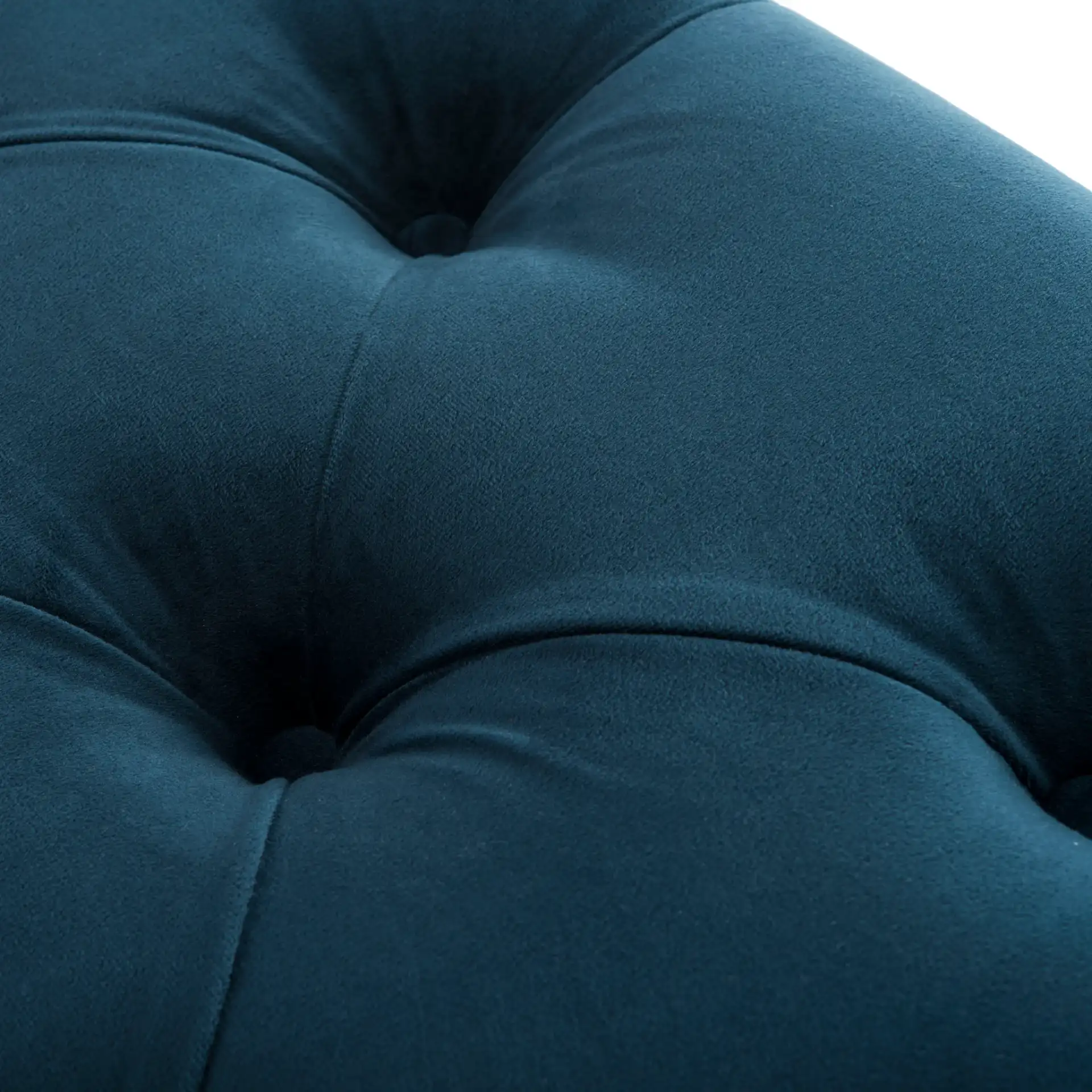 Rory Tufted Bench in Navy Blue, detail view
