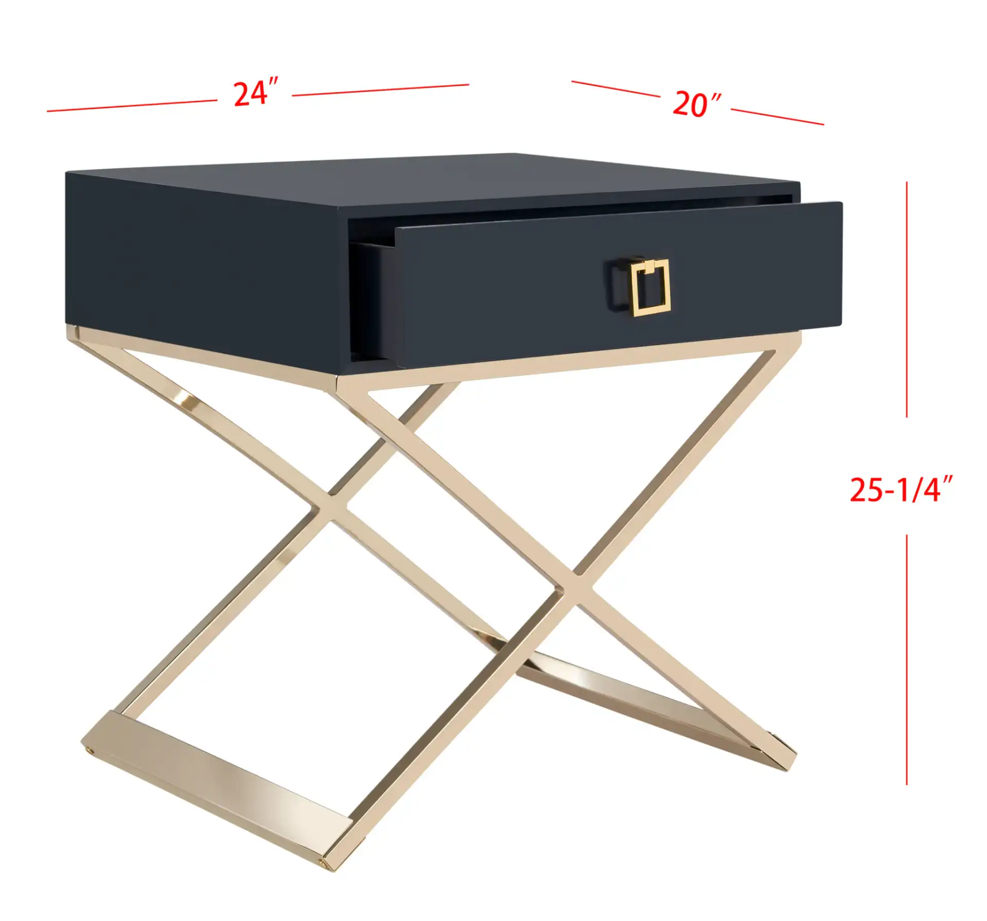Zarina Side Table in Black, detail view
