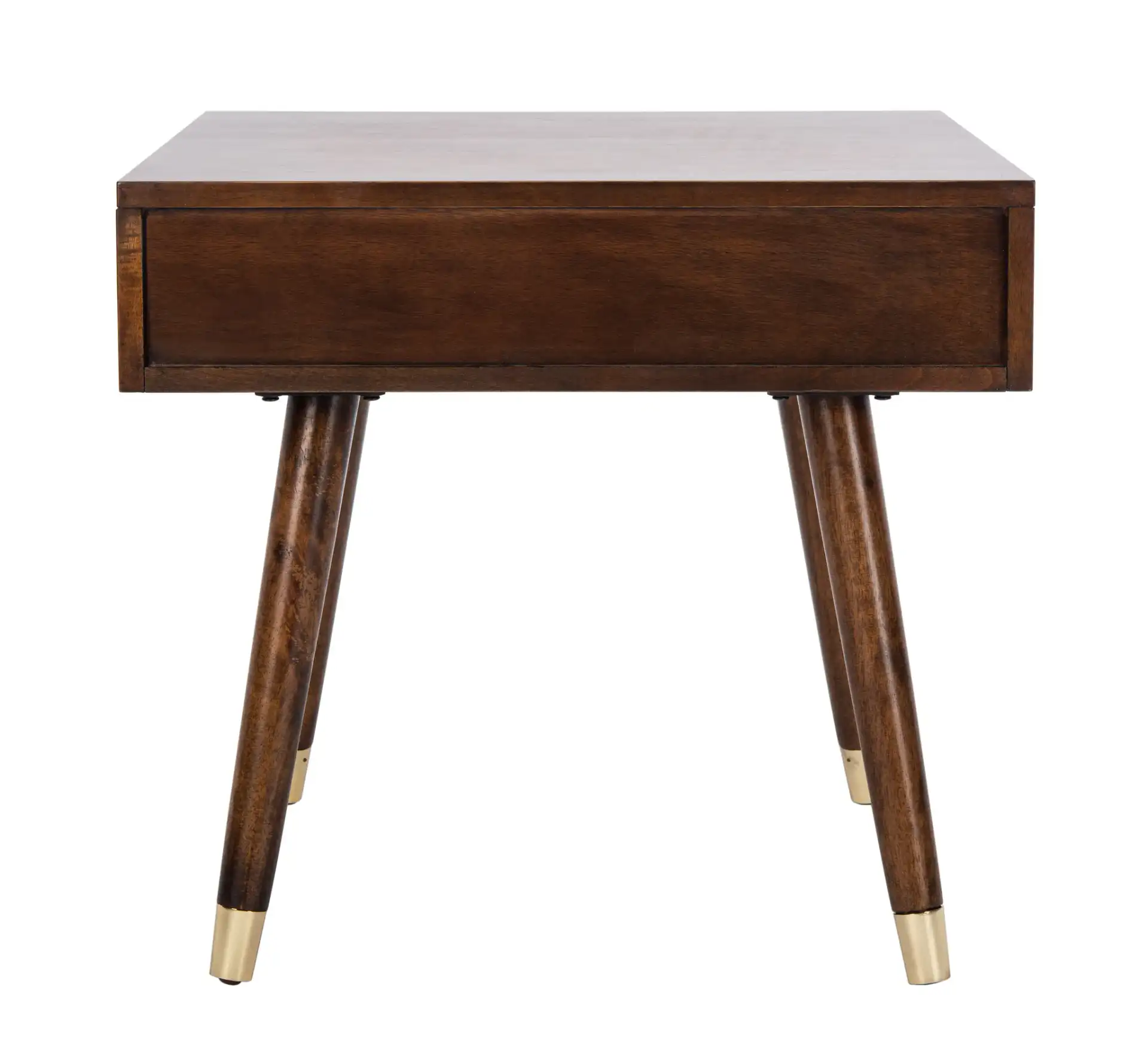 Levinson Gold Cap End Table in Brown / Gold, detail view