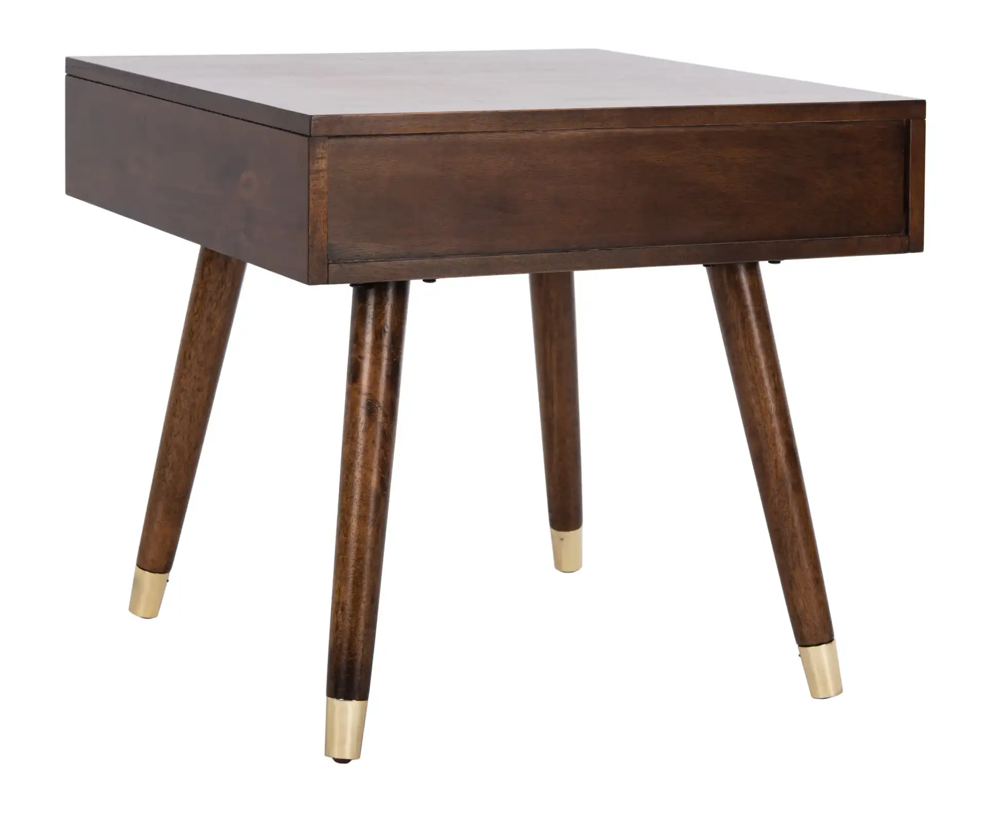 Levinson Gold Cap End Table in Brown / Gold, detail view