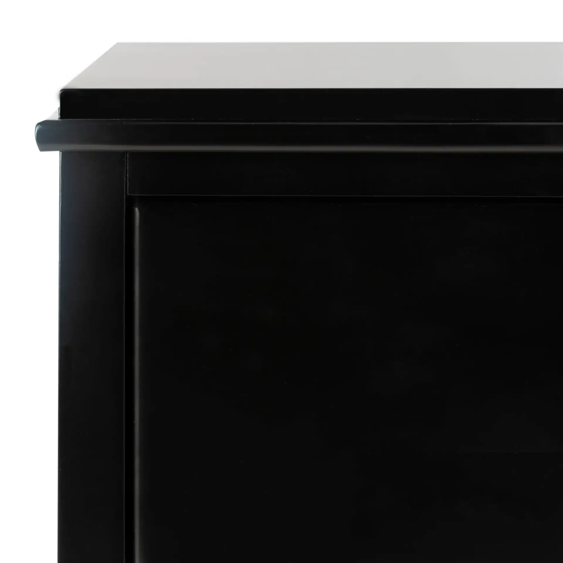 Hannon Nightstand in Black / Brass in a styled room