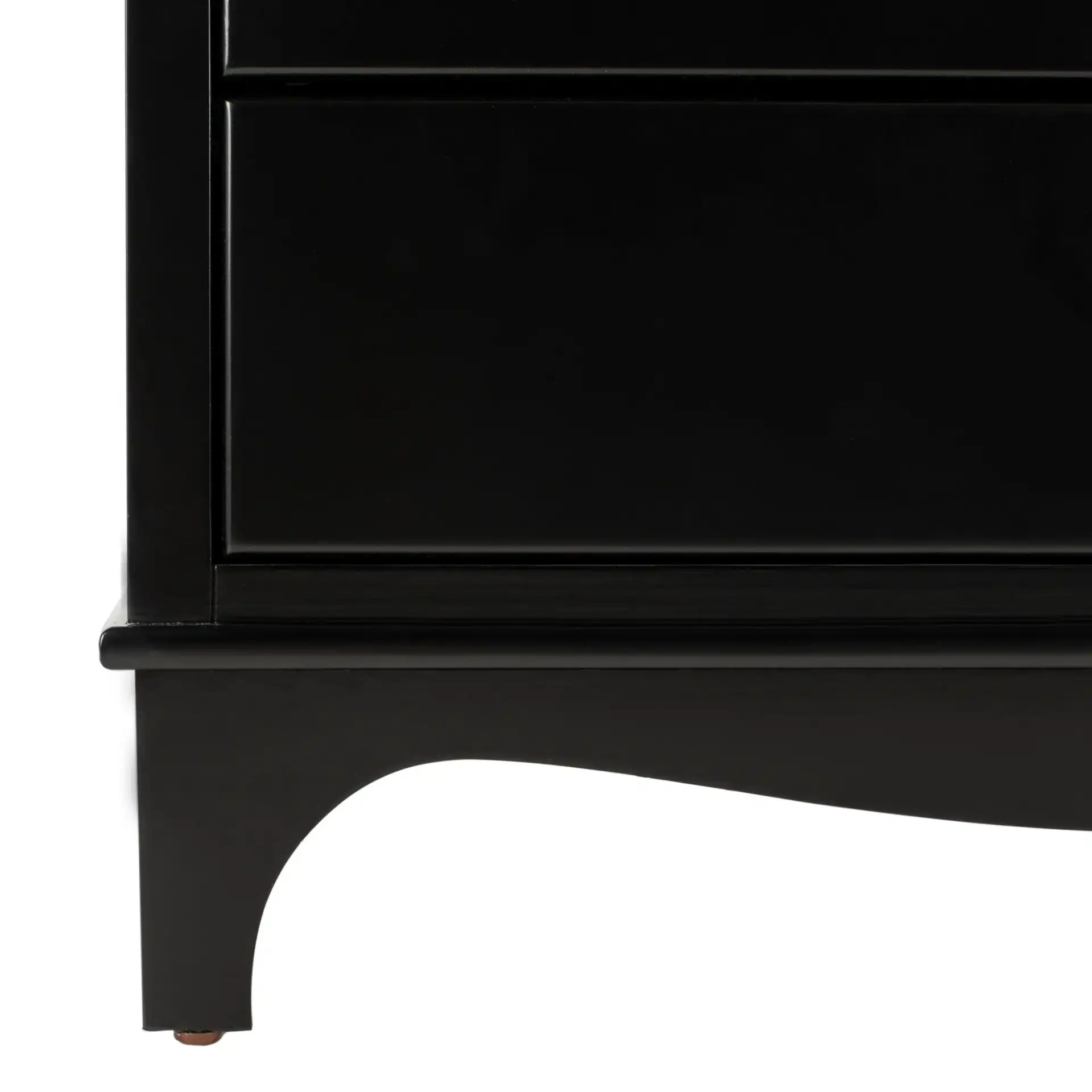 Hannon Nightstand in Black / Brass, detail view