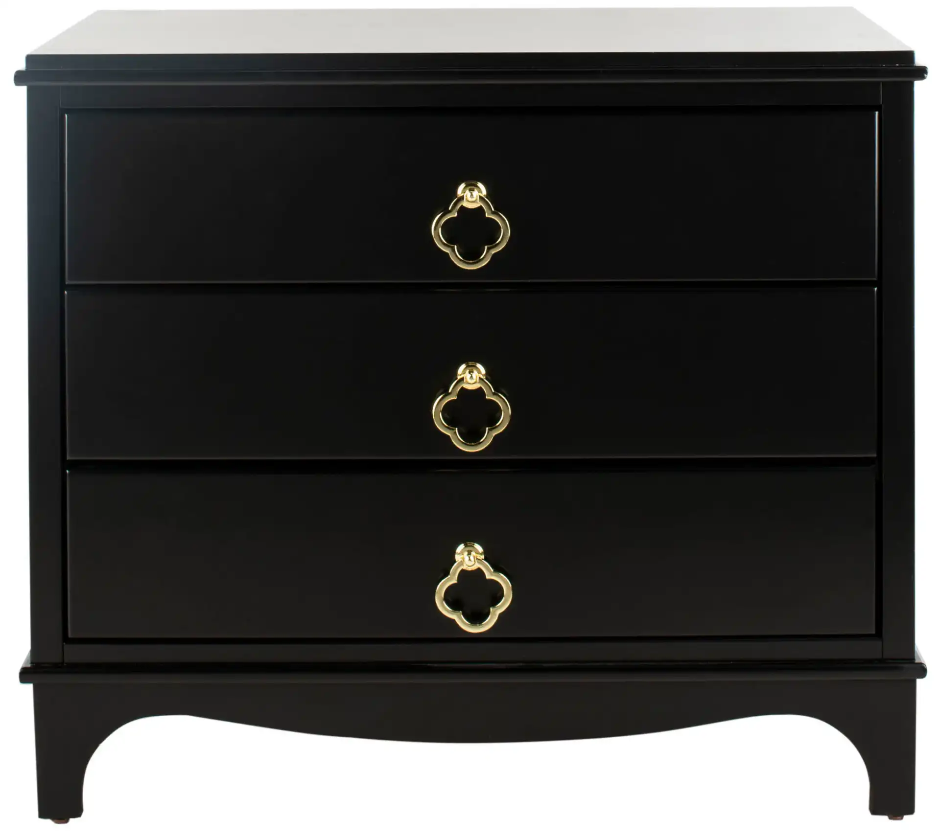 Hannon Nightstand in Black / Brass
