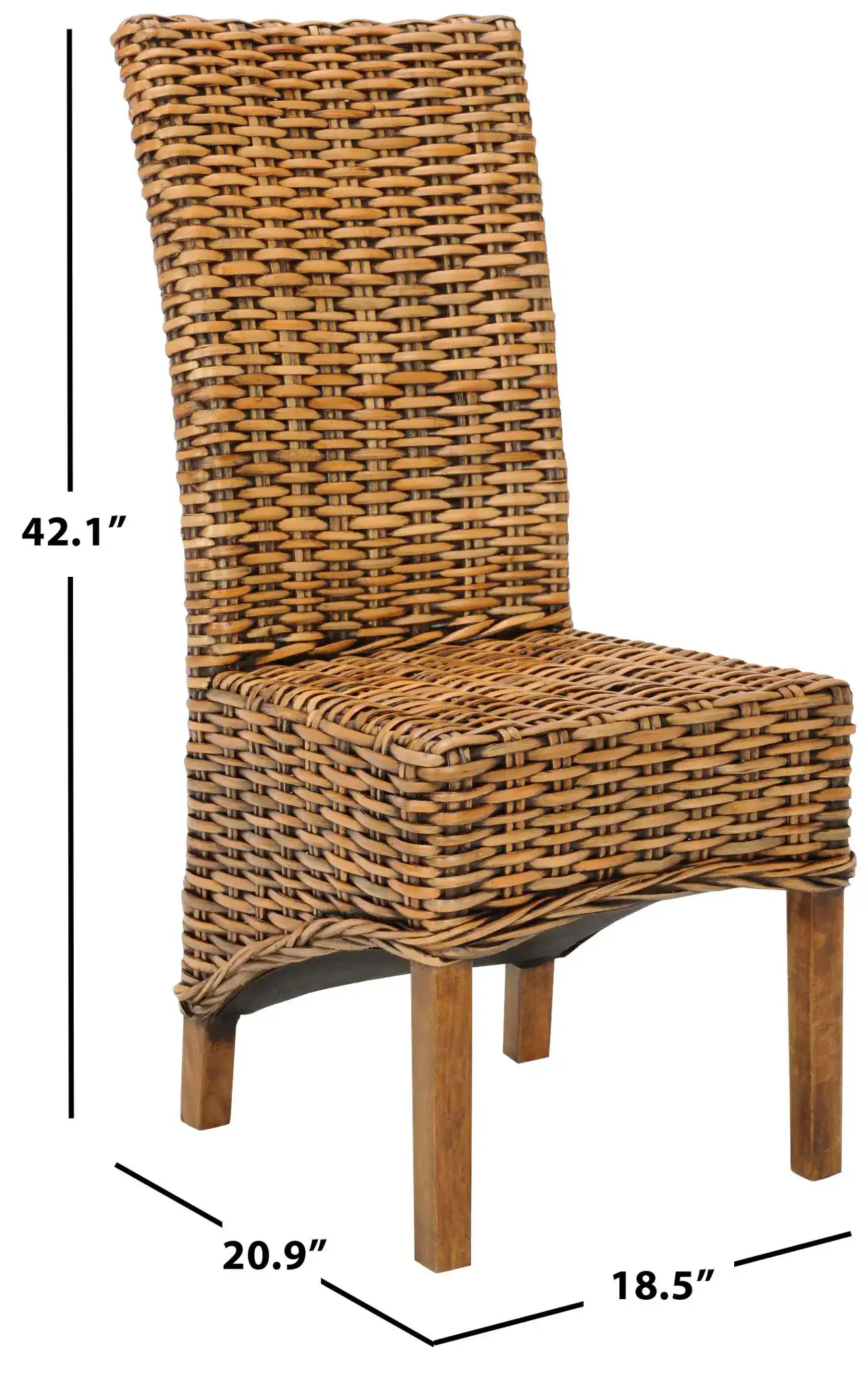 Isla Side Chair (Set Of 2) in Brown / Teak Brown, detail view