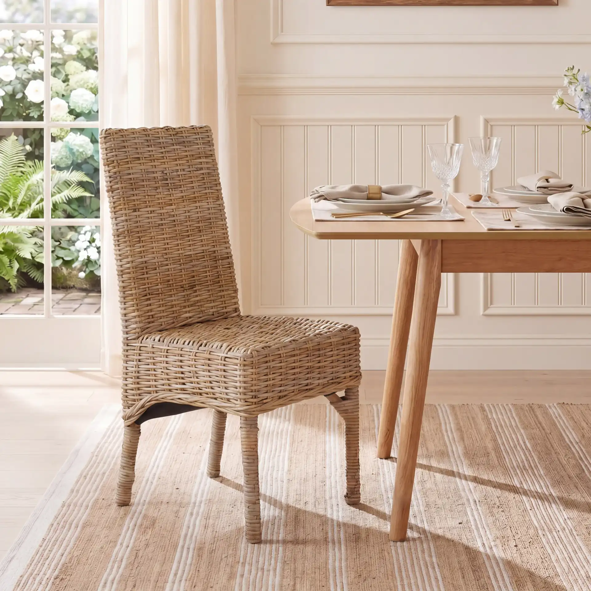 Beacon Side Chair (Set Of 2) in Natural in a styled room