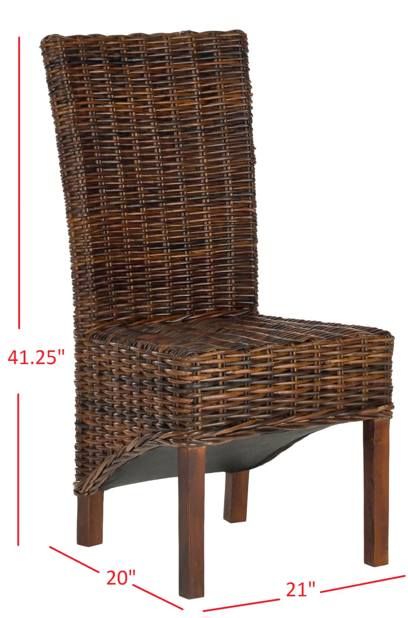 Ridge Side Chair (Set of 2) in Brown, detail view