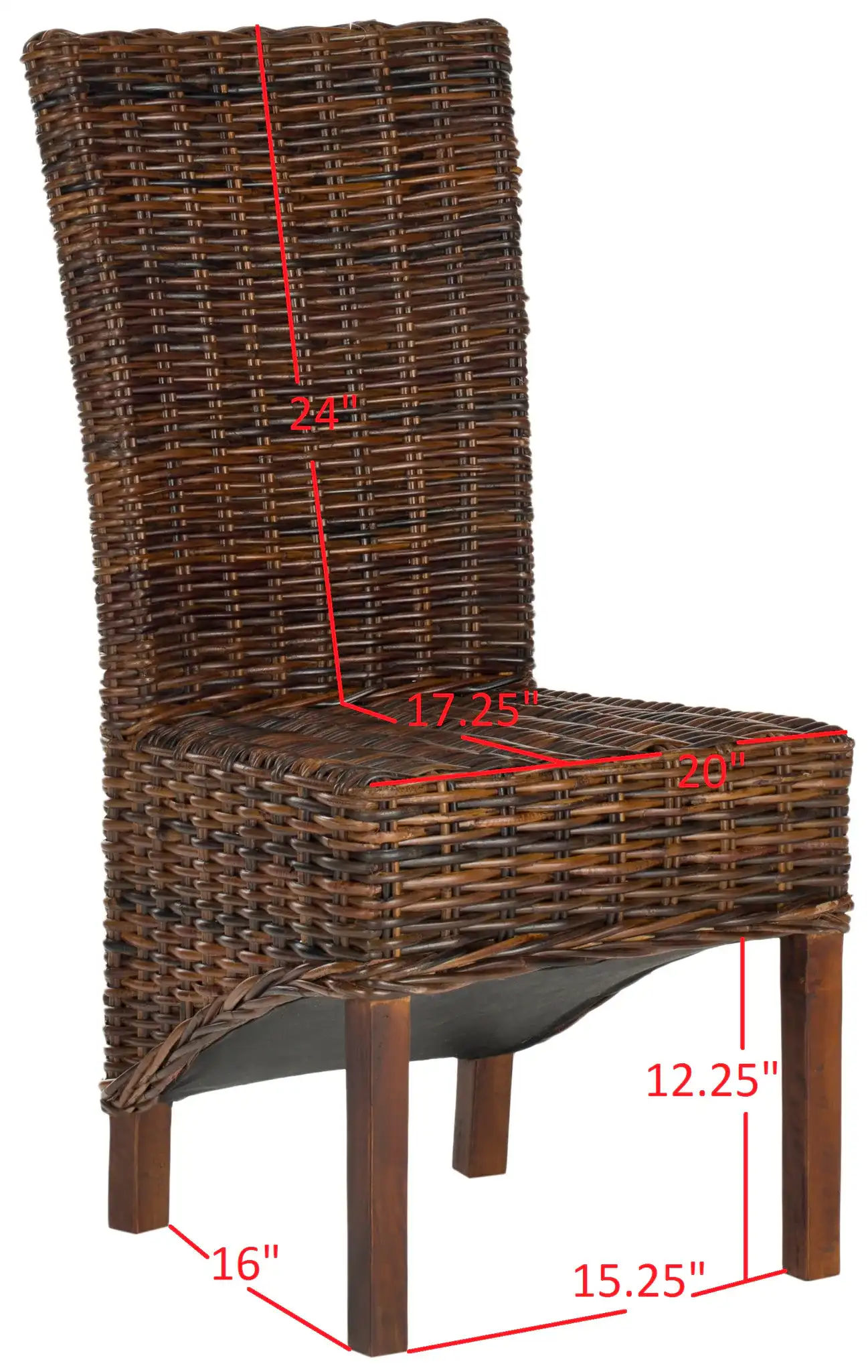 Ridge Side Chair (Set of 2) in Brown, detail view