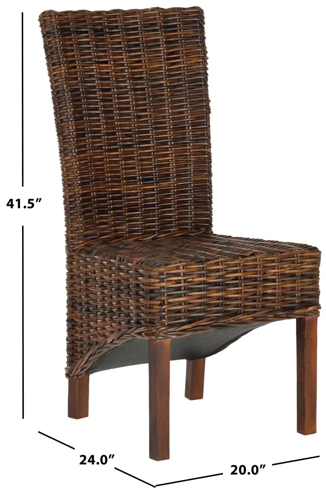 Ridge Side Chair (Set of 2) in Brown, detail view