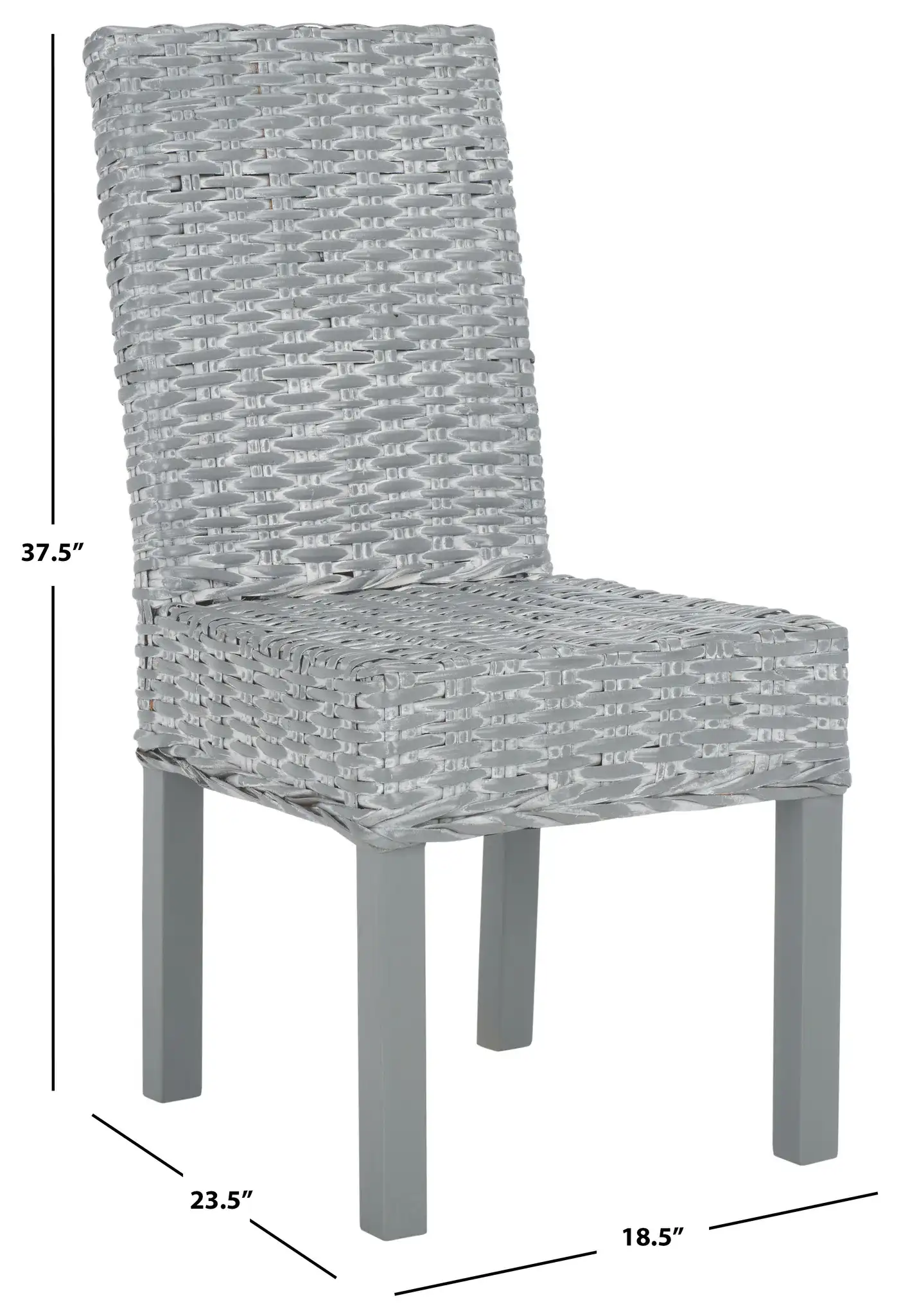 Wheatley Side Chair (Set Of 2) in Gray White Washed, detail view