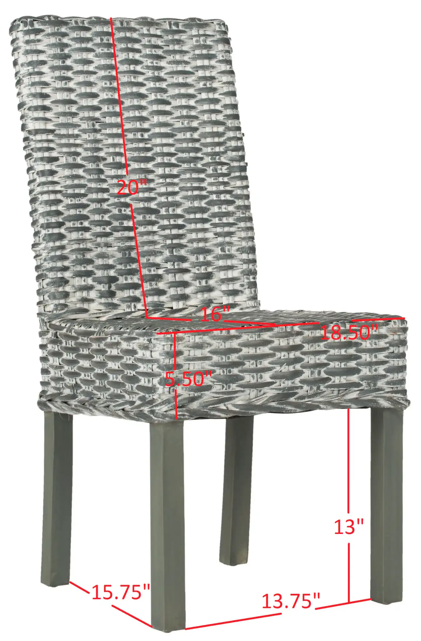Wheatley Side Chair (Set Of 2) in Gray White Washed, detail view