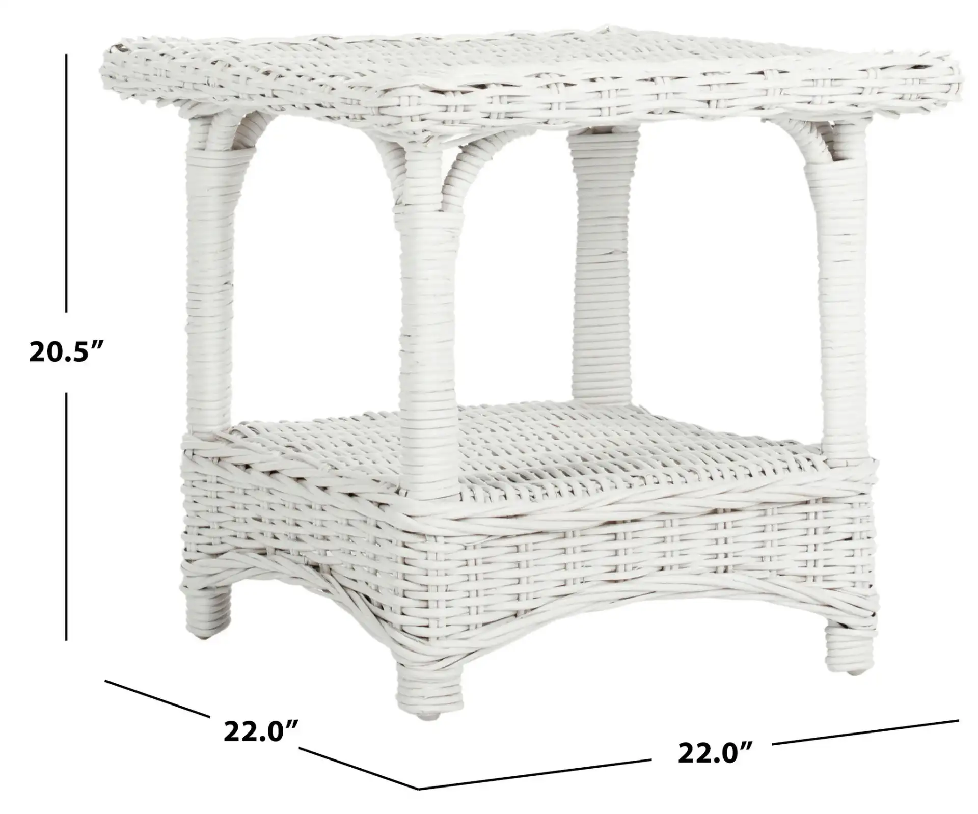 Bowen Side Table in White, detail view