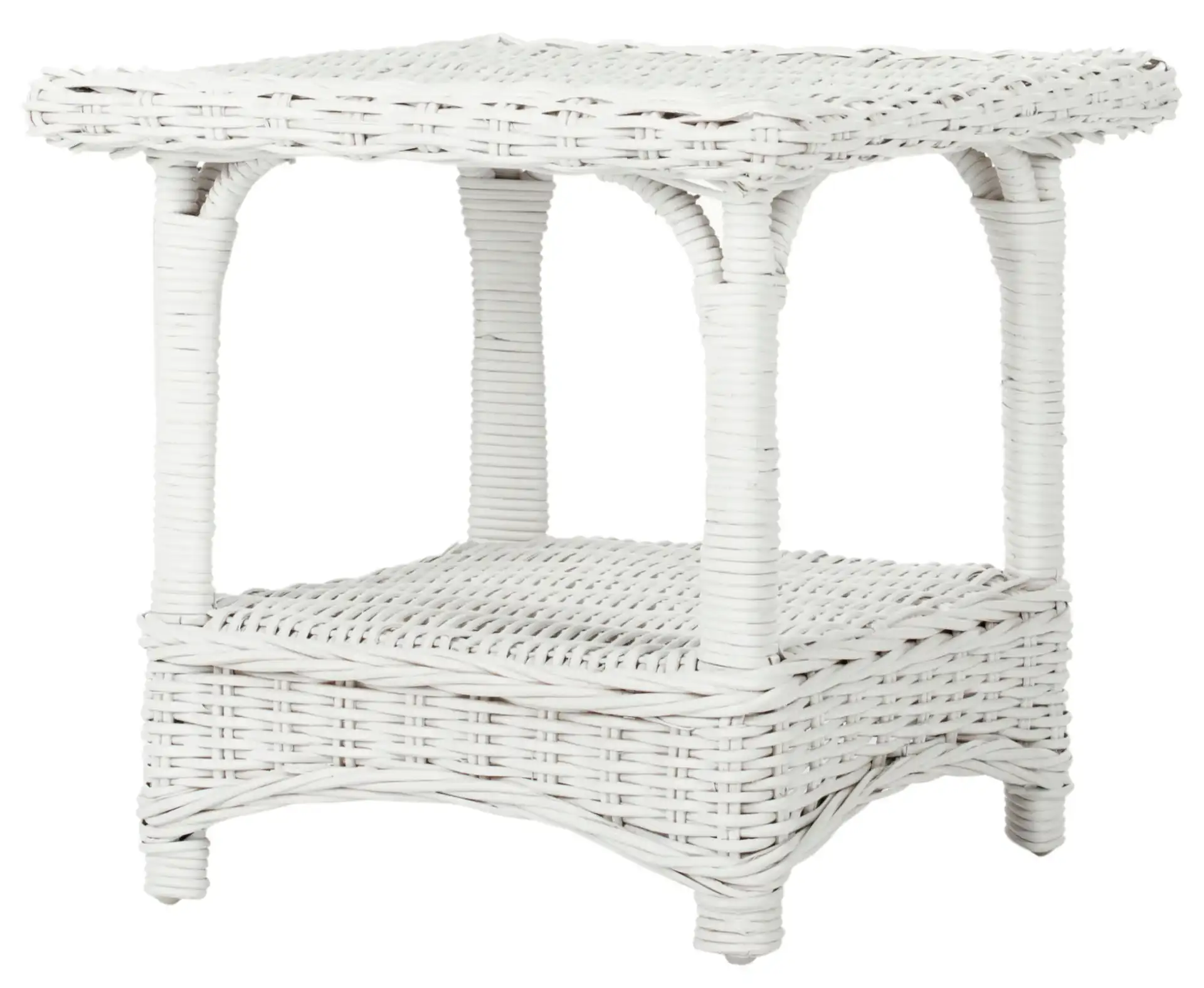 Bowen Side Table in White, detail view