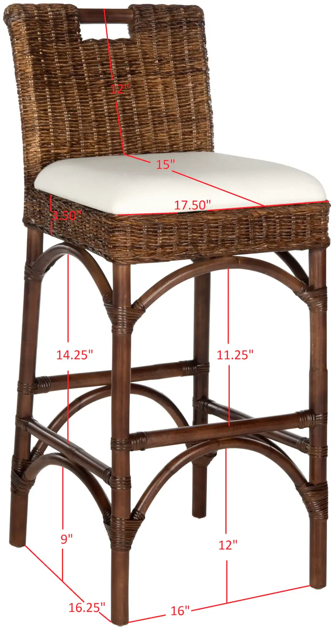 Fremont Barstool in Brown, detail view