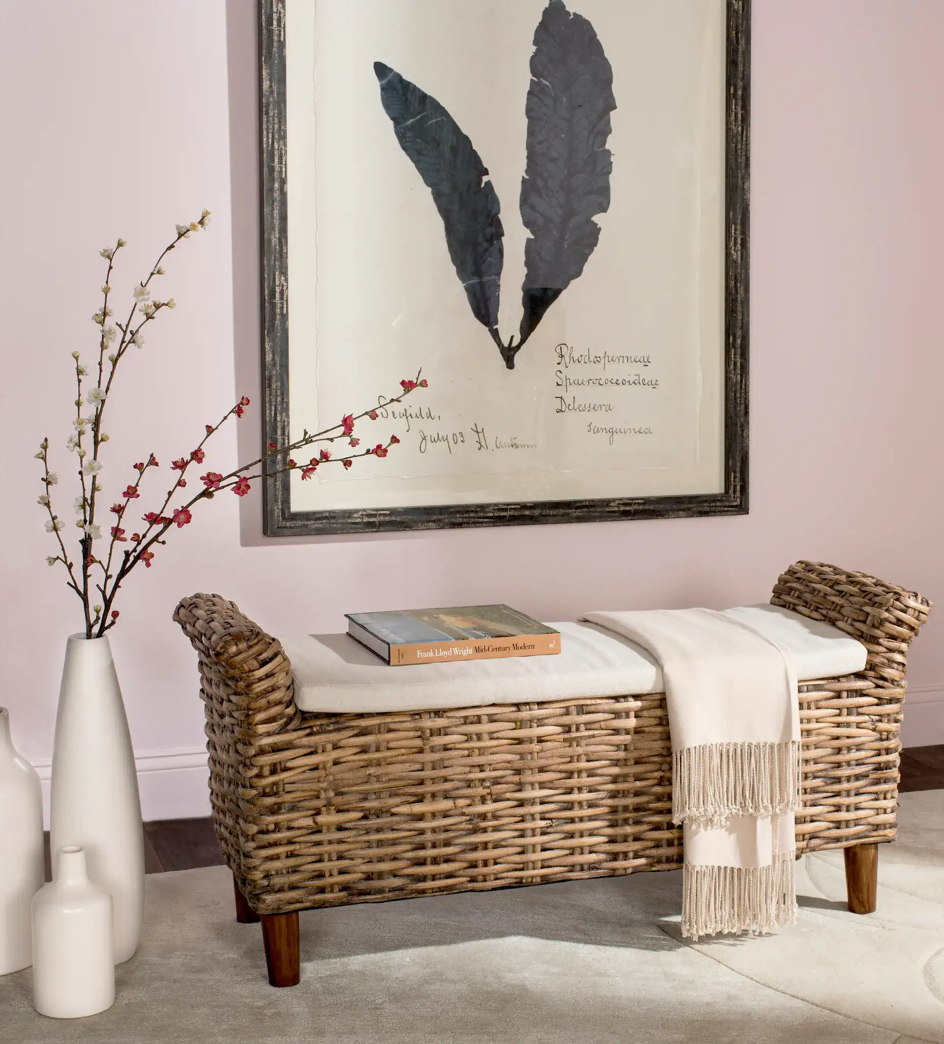 Palermo Bench in Brown in a styled room