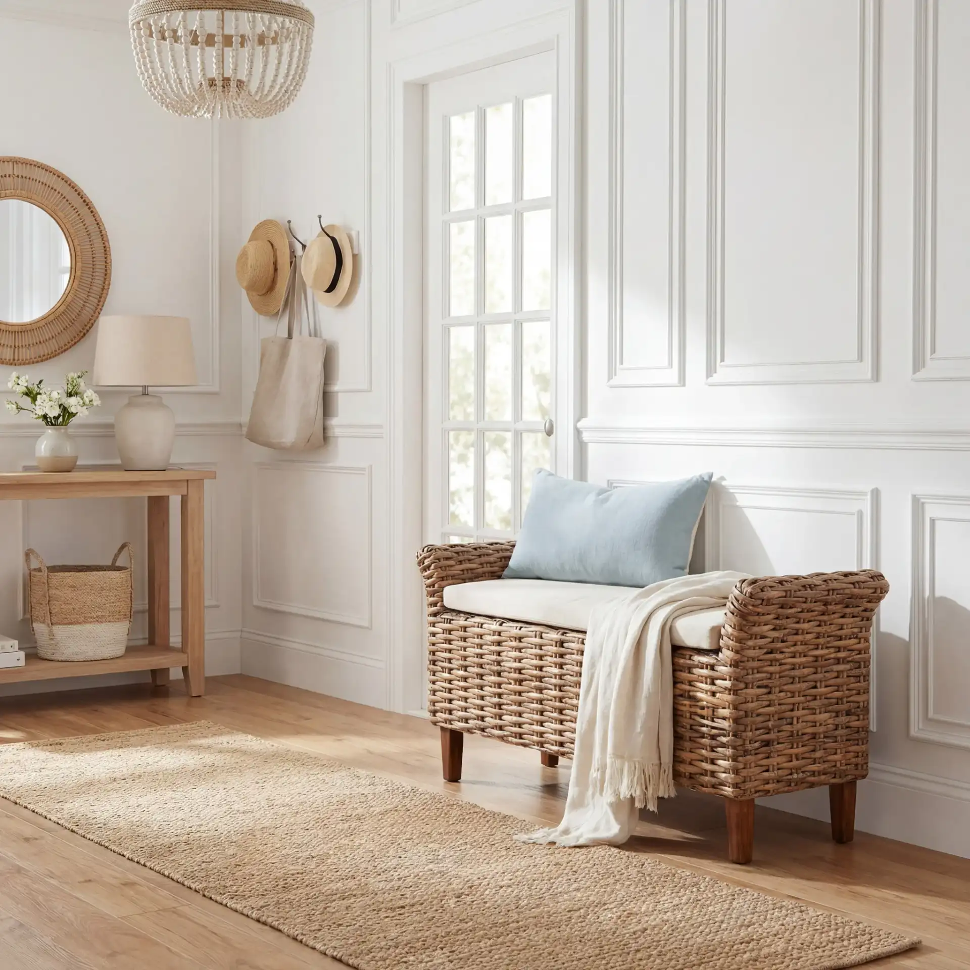 Palermo Bench in Brown in a styled room