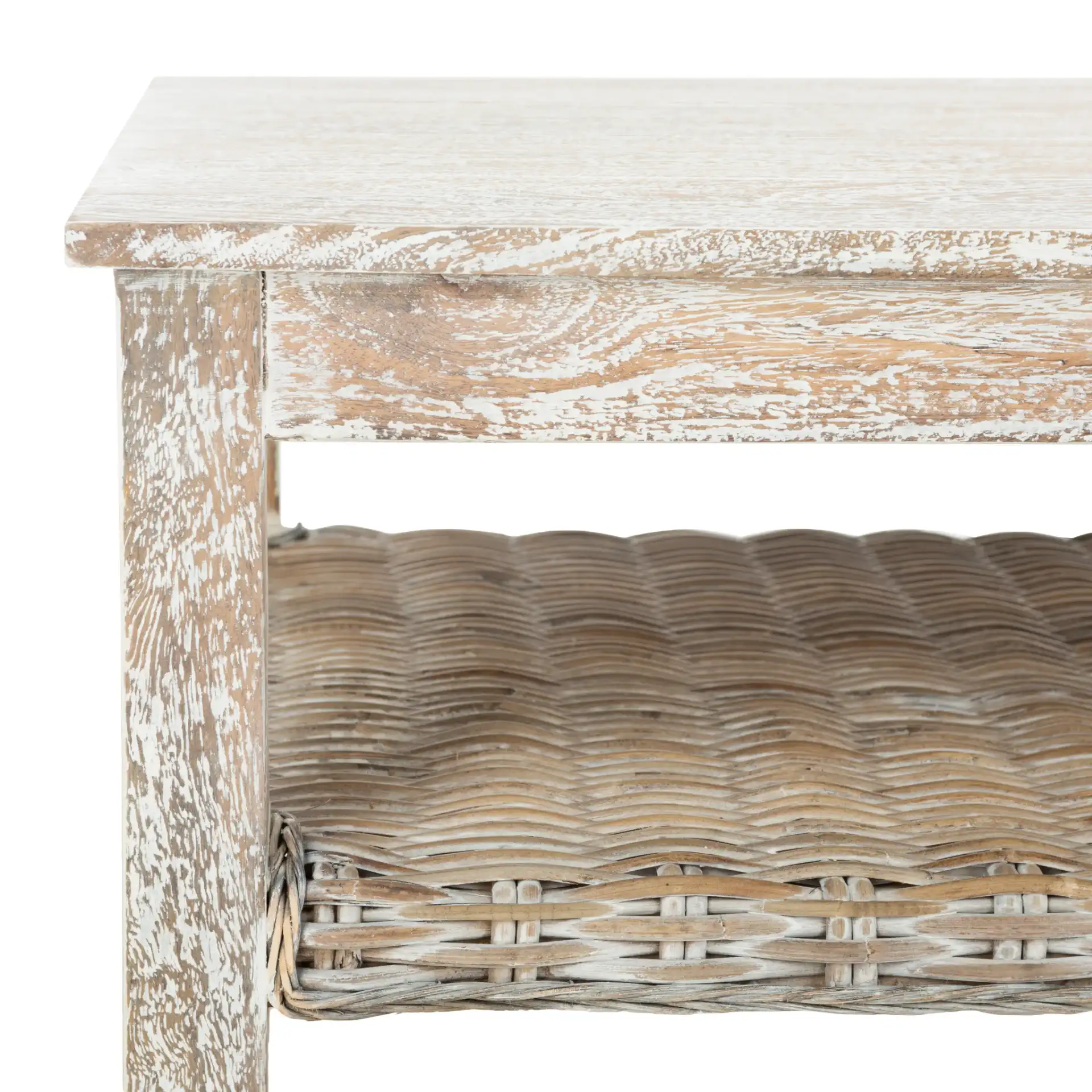Minerva Coffee Table in White Washed in a styled room