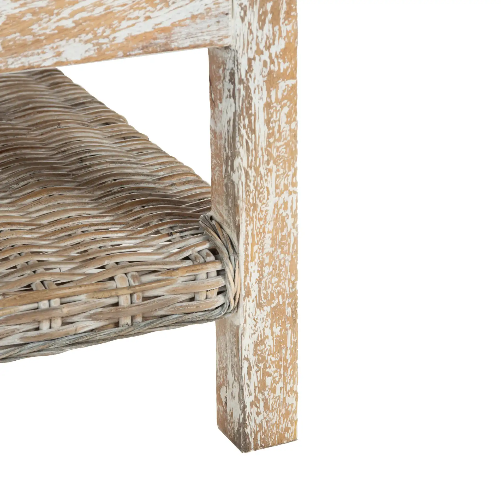 Minerva Coffee Table in White Washed, detail view