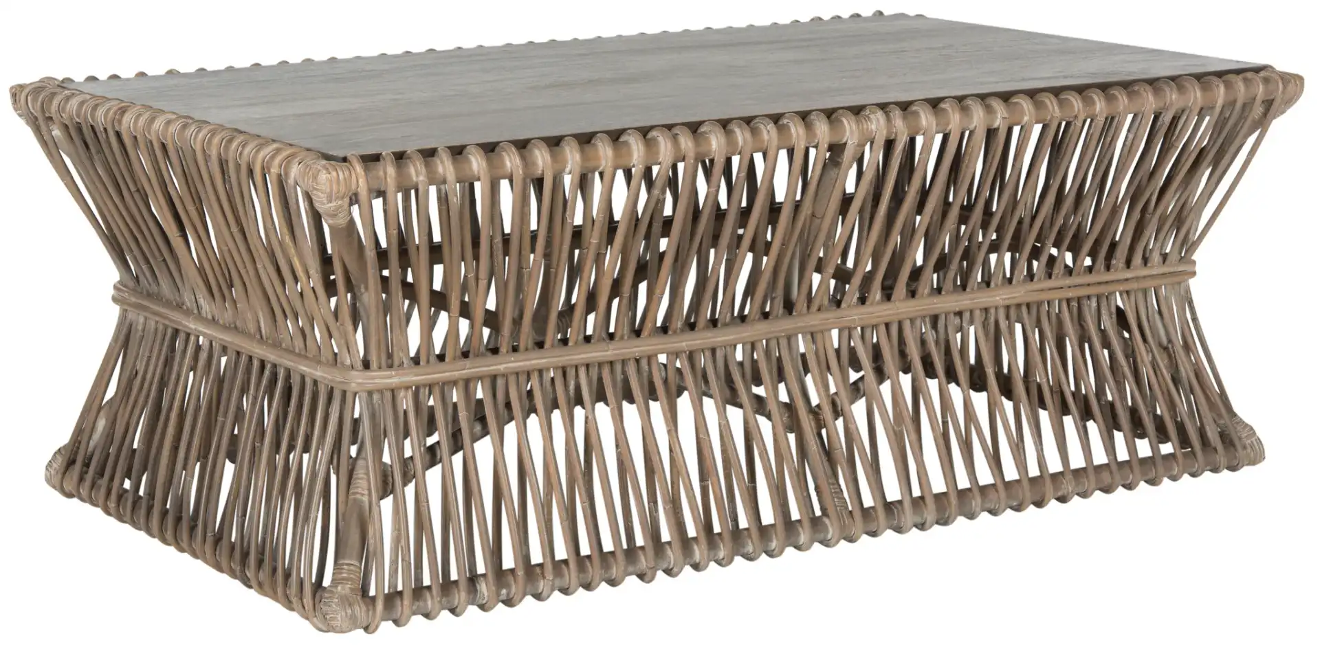 Gensho Coffee Table in Gray White Washed, detail view