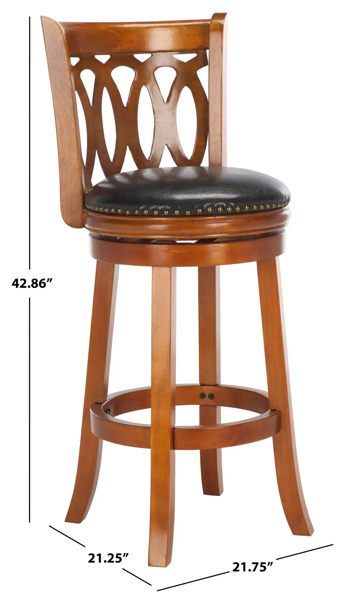 Baldwin Barstool in Dark Oak / Black, detail view