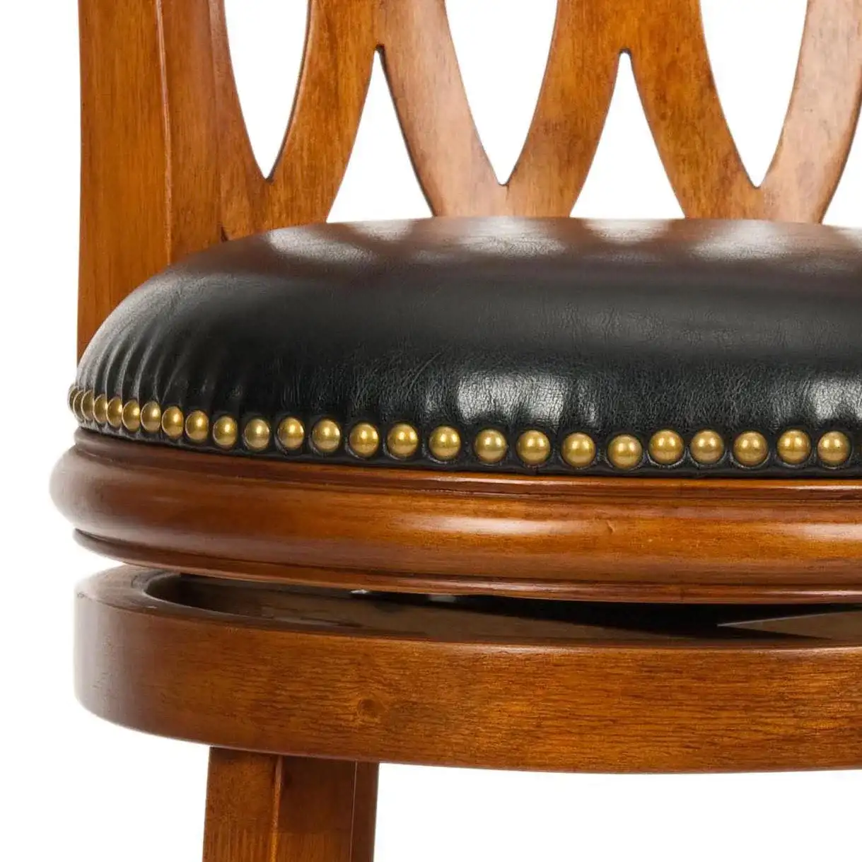 Baldwin Barstool in Dark Oak / Black, detail view