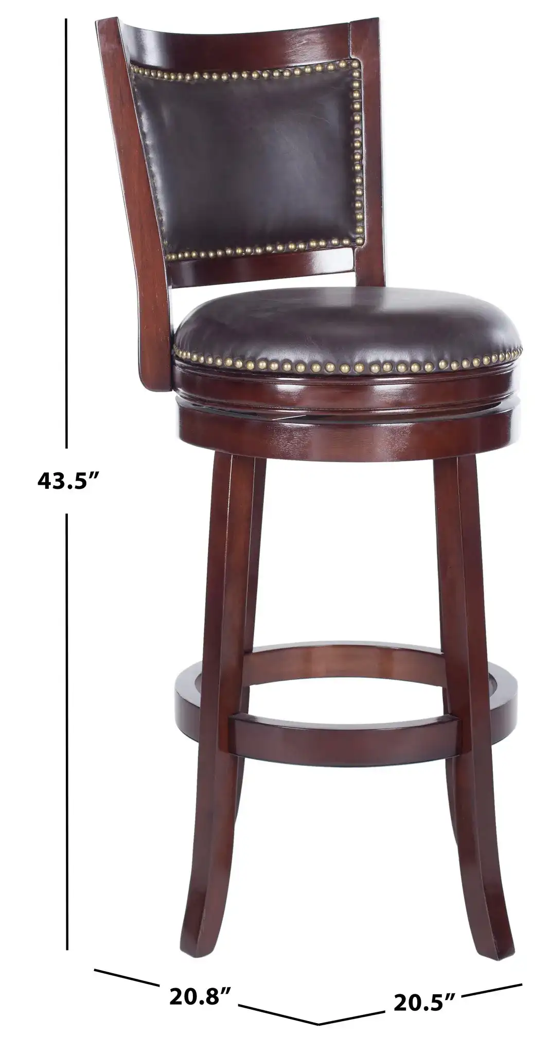 Lazzaro Barstool in Brown, detail view