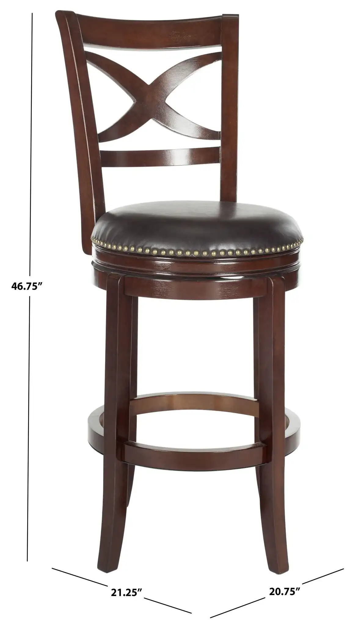 Santino Barstool in Brown, detail view