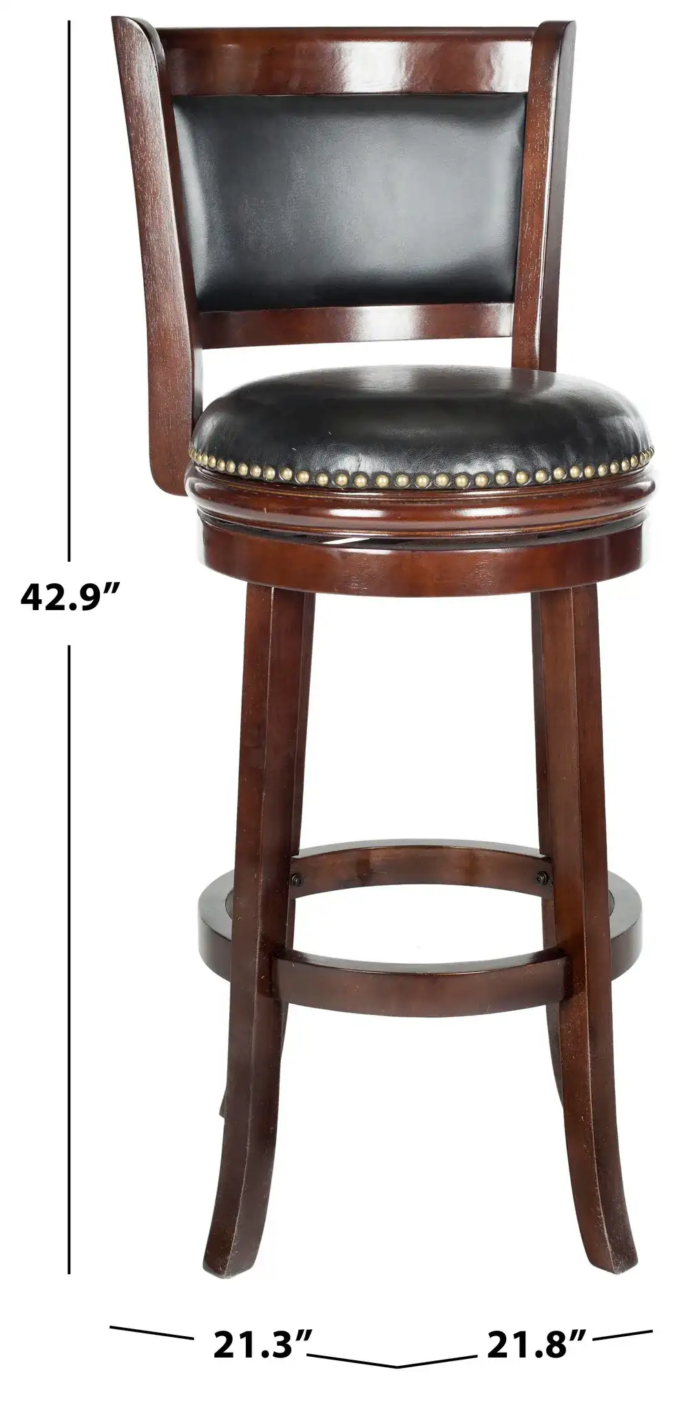 Brockway Bar Stool in Cappuccino / Black, detail view