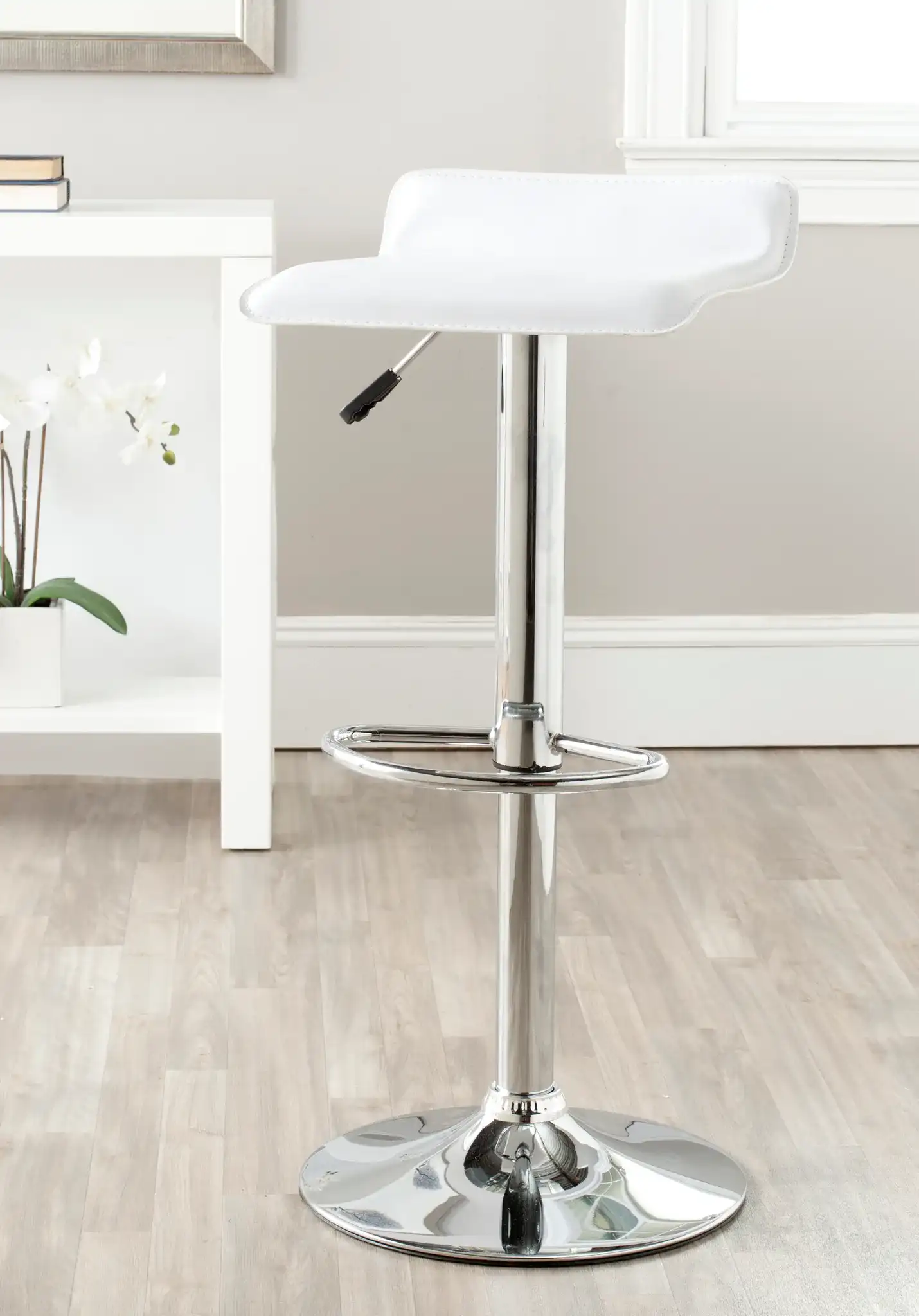 Sheba Barstool in White in a styled room