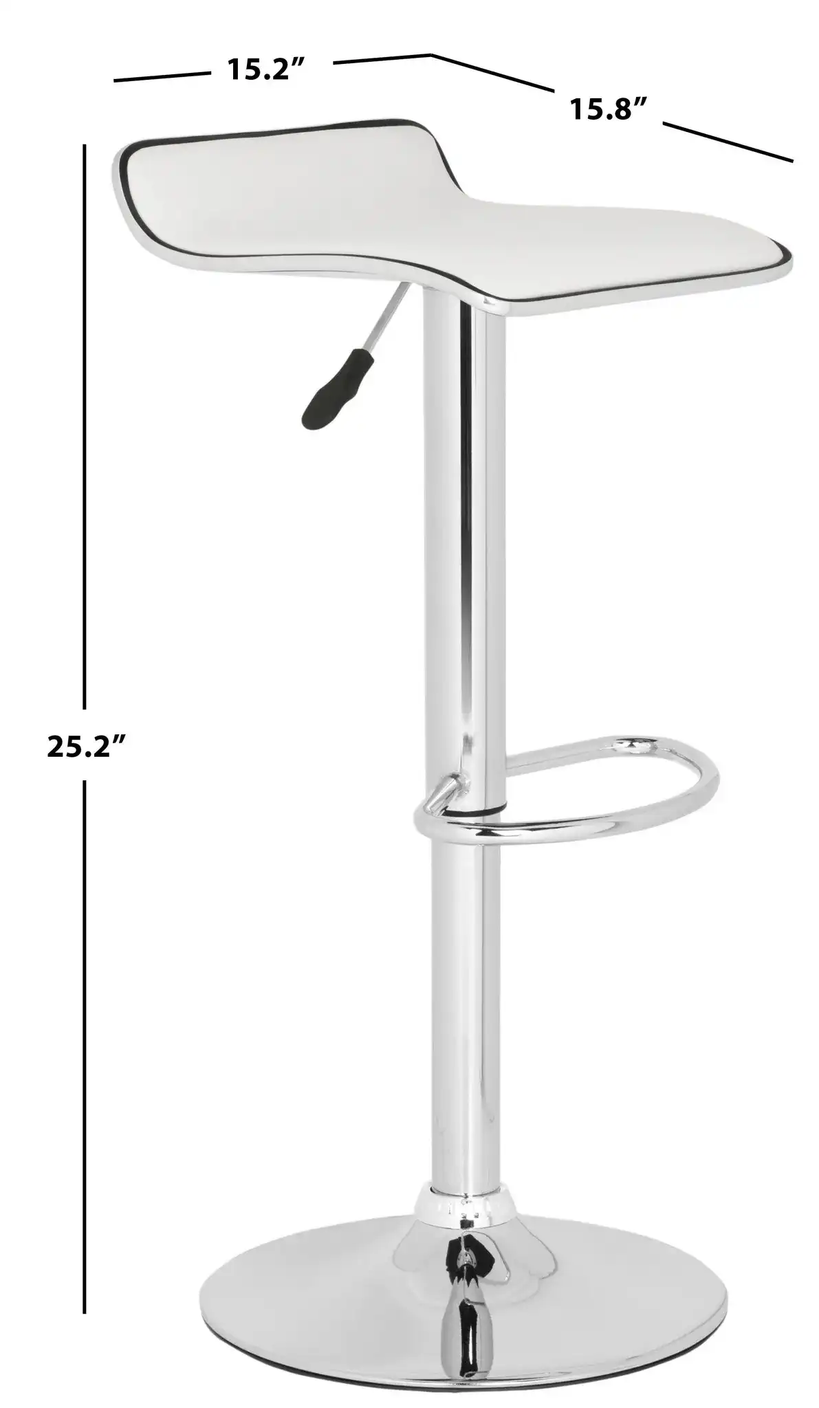 Chaunda Barstool in White, detail view