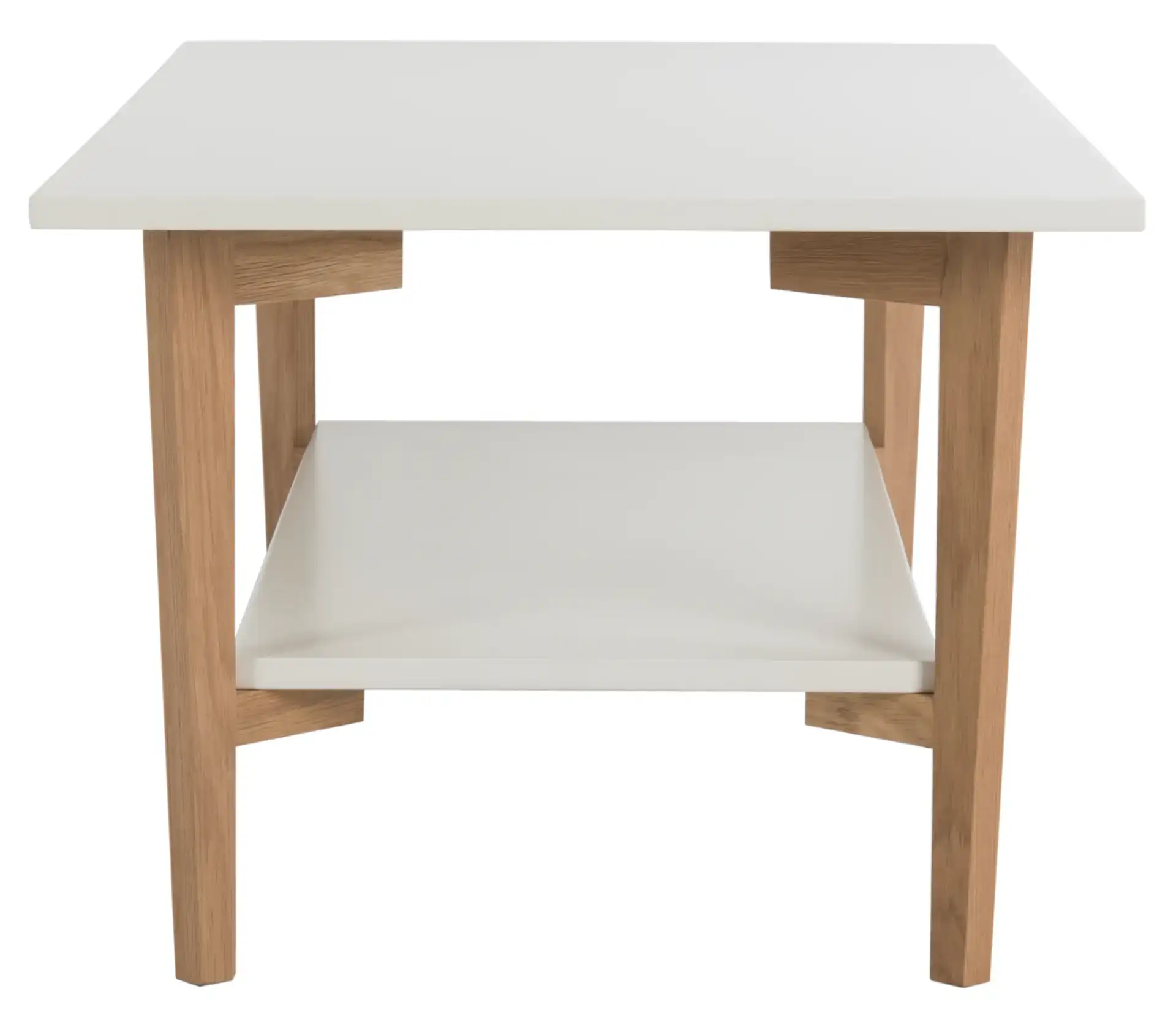 Caraway Rectangle Coffee Table in White / Oak, detail view