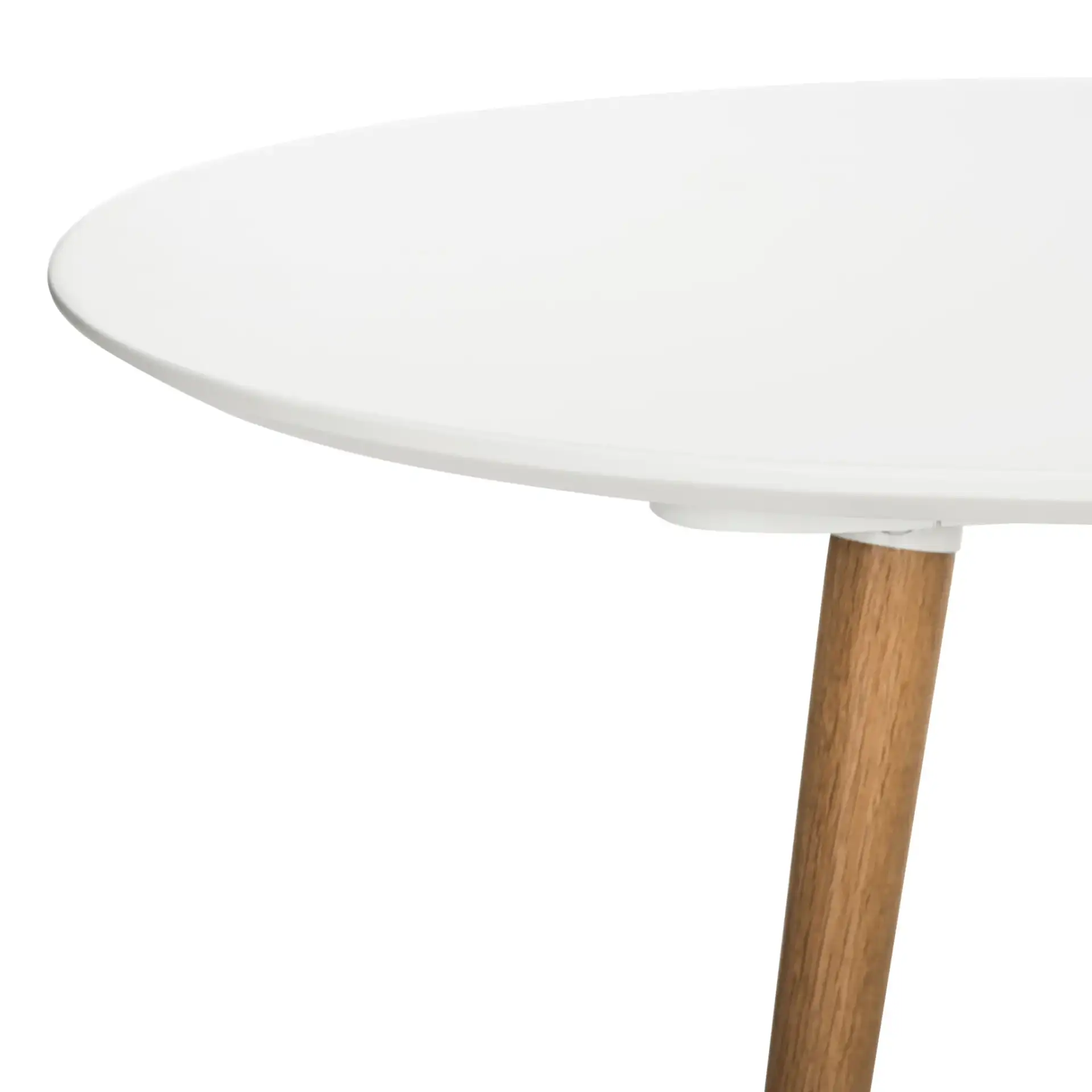 Saffron Split Coffee Table in White / Oak in a styled room