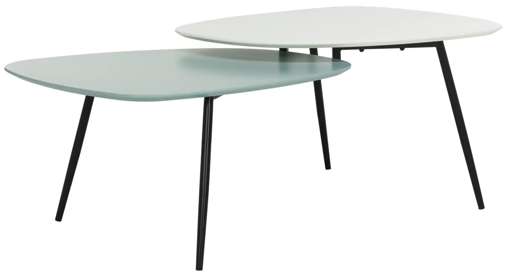 Jasmine Bi-Level Coffee Table in White / Gray, detail view