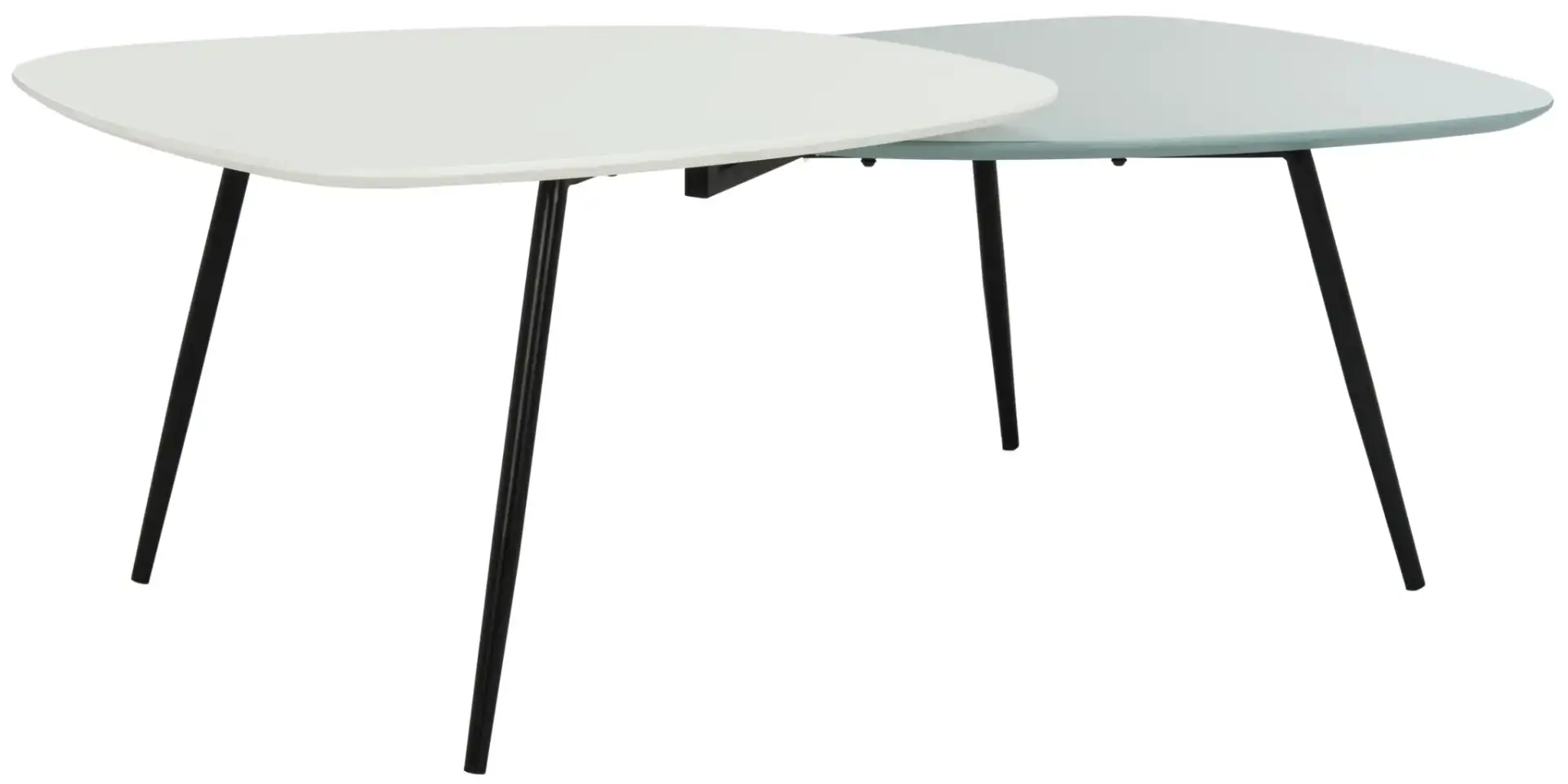 Jasmine Bi-Level Coffee Table in White / Gray, detail view