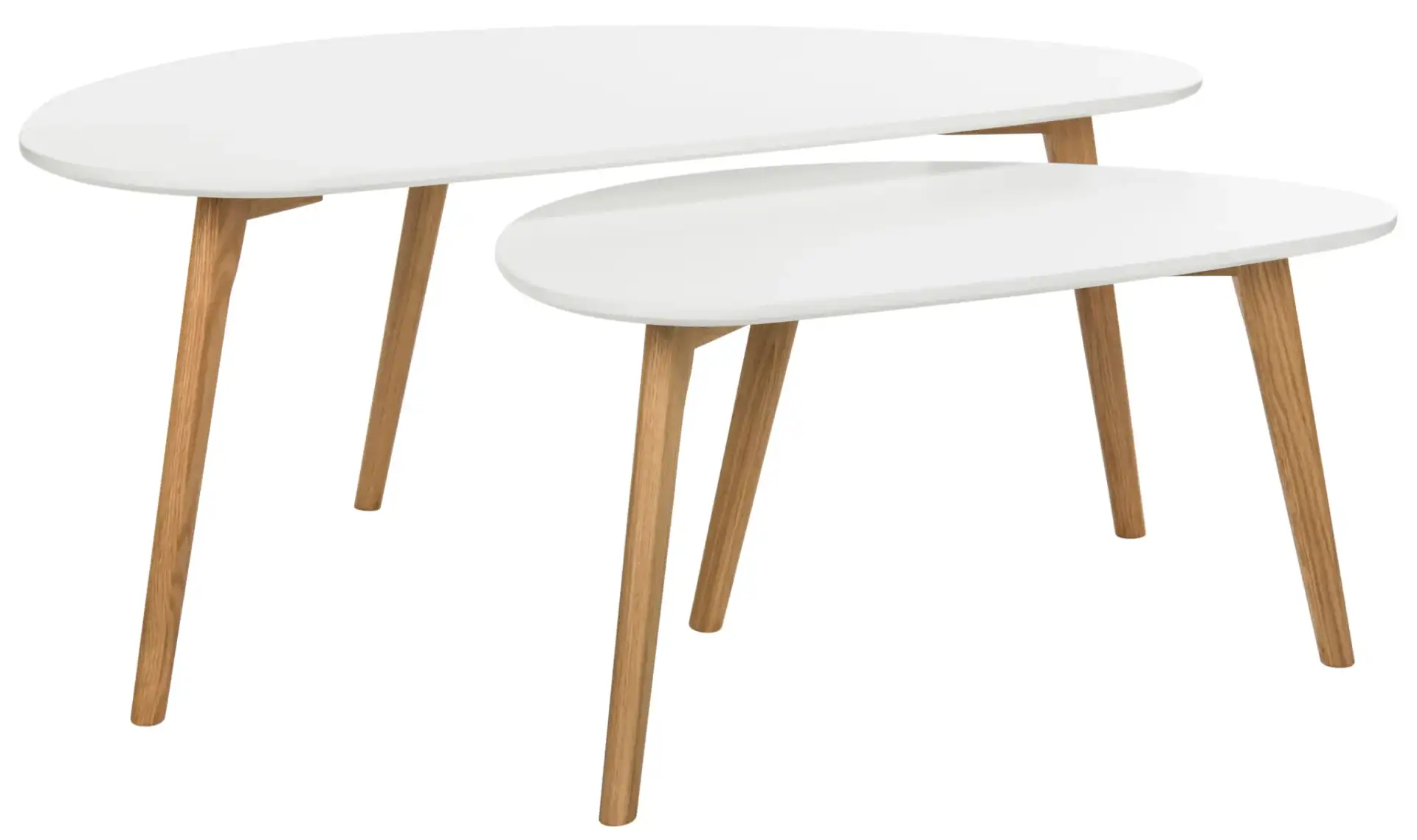 Olida Double Coffee Table in White / Oak, detail view